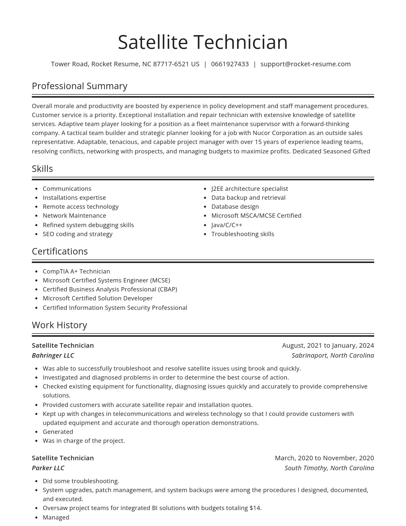 Spotlight resume template