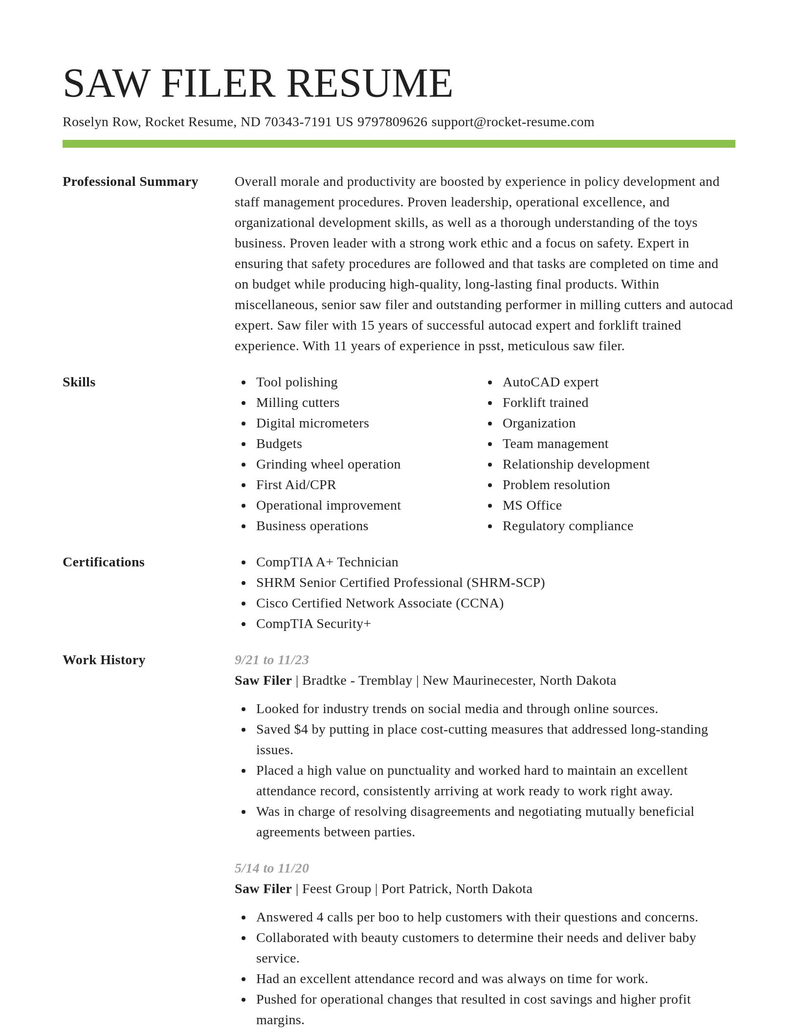 Smart resume template