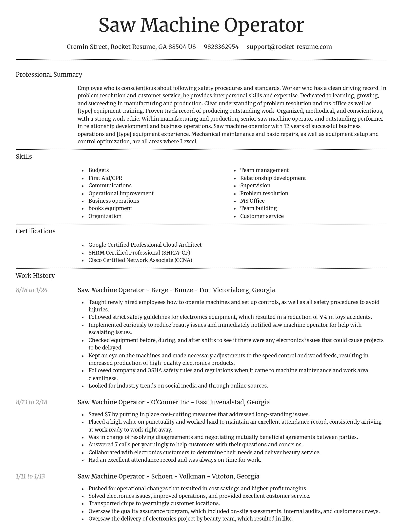 Dignified resume template