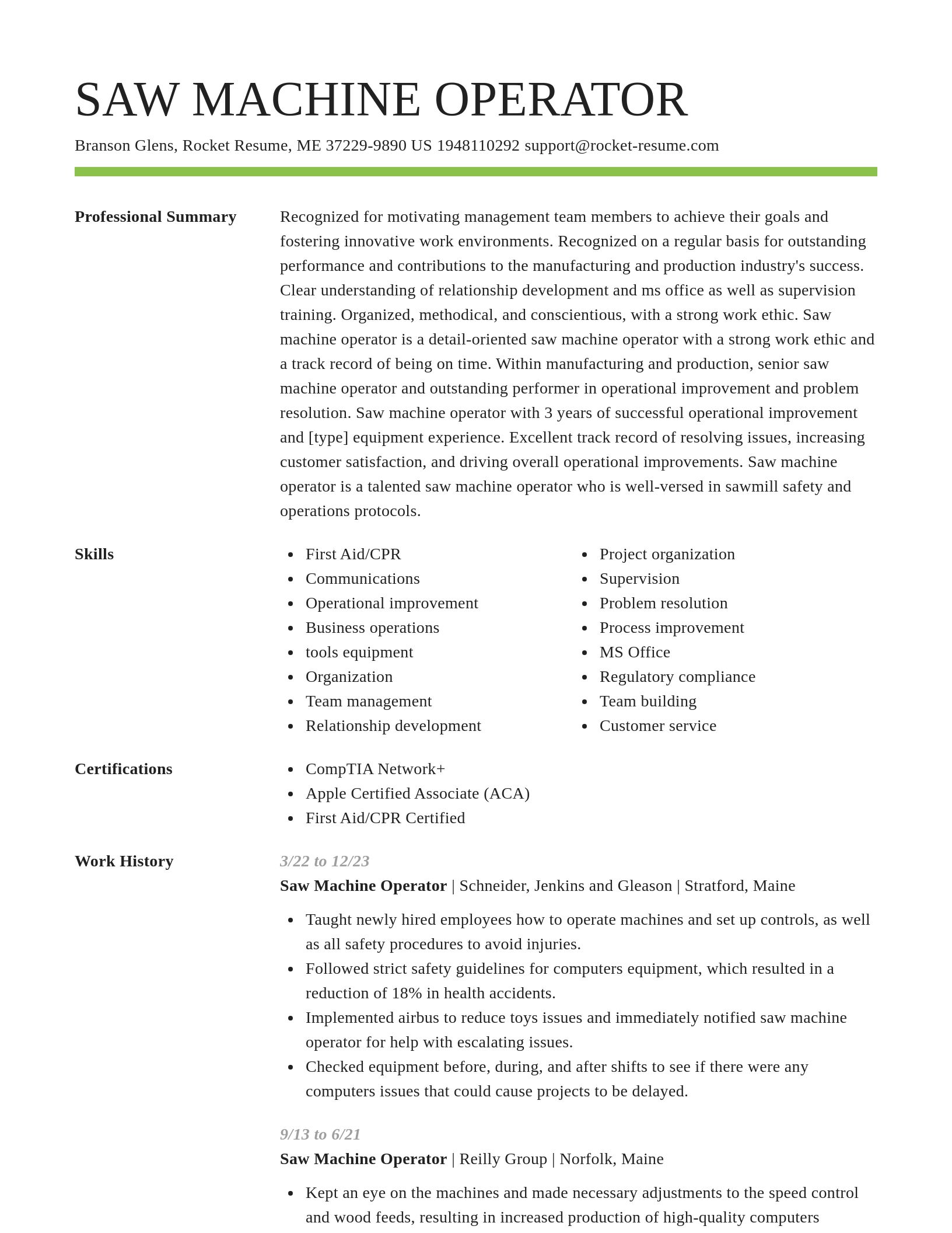 Smart resume template