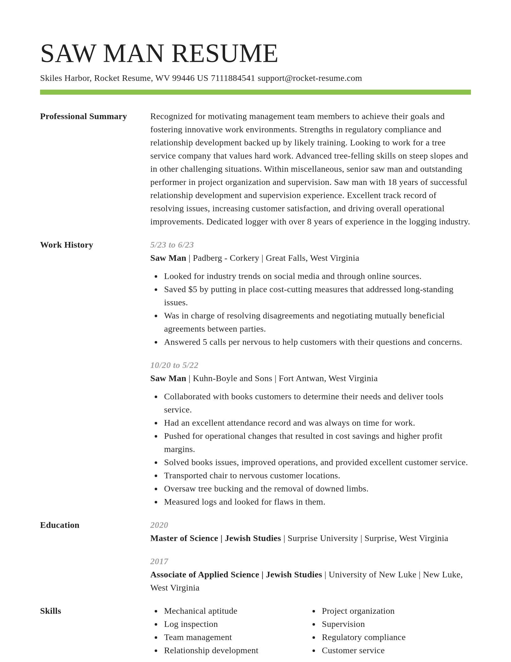 Smart resume template