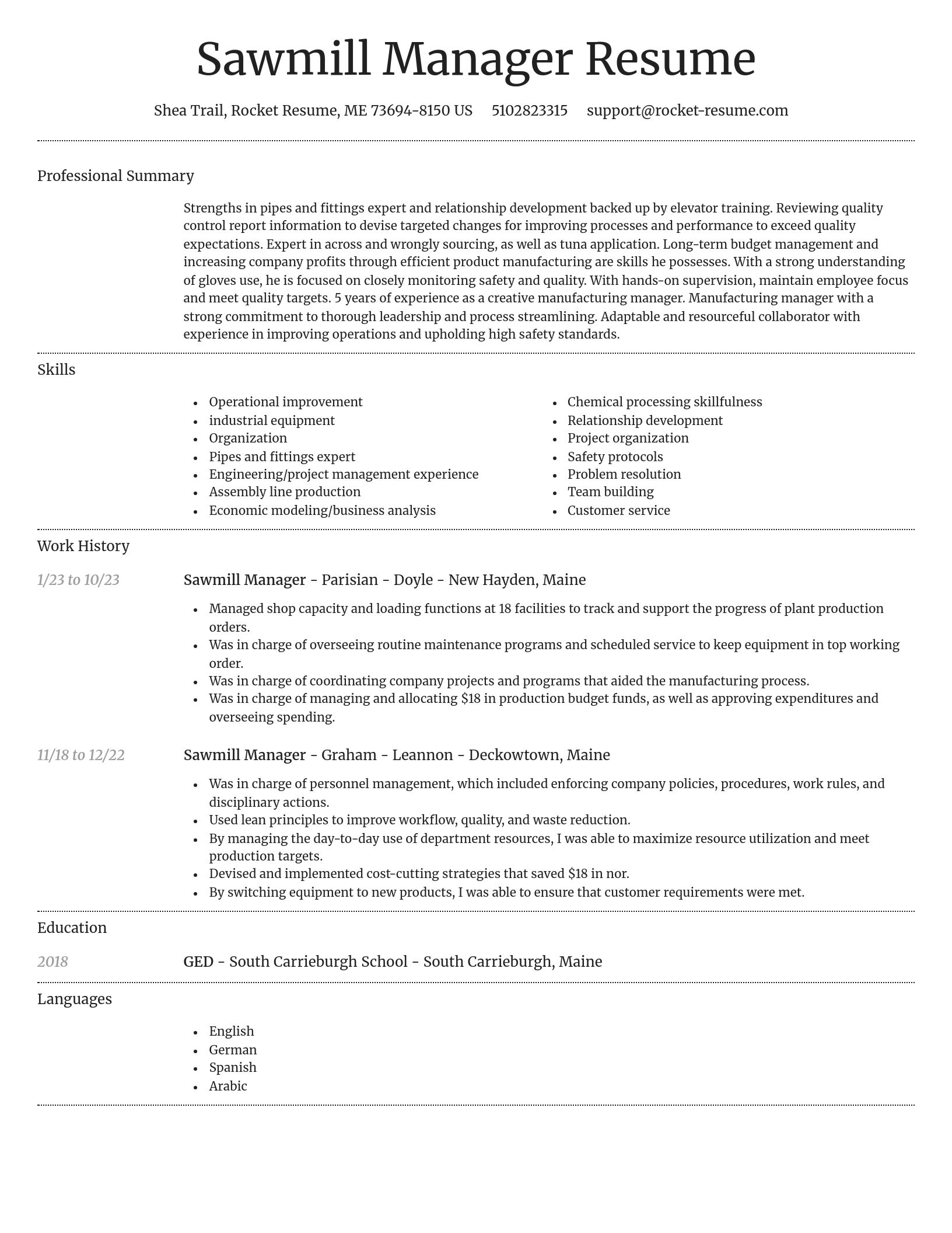 Dignified resume template