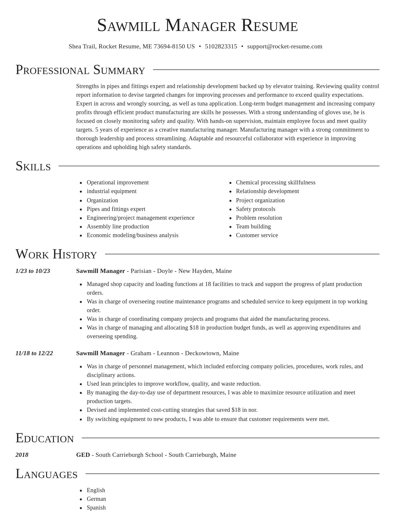 Director resume template
