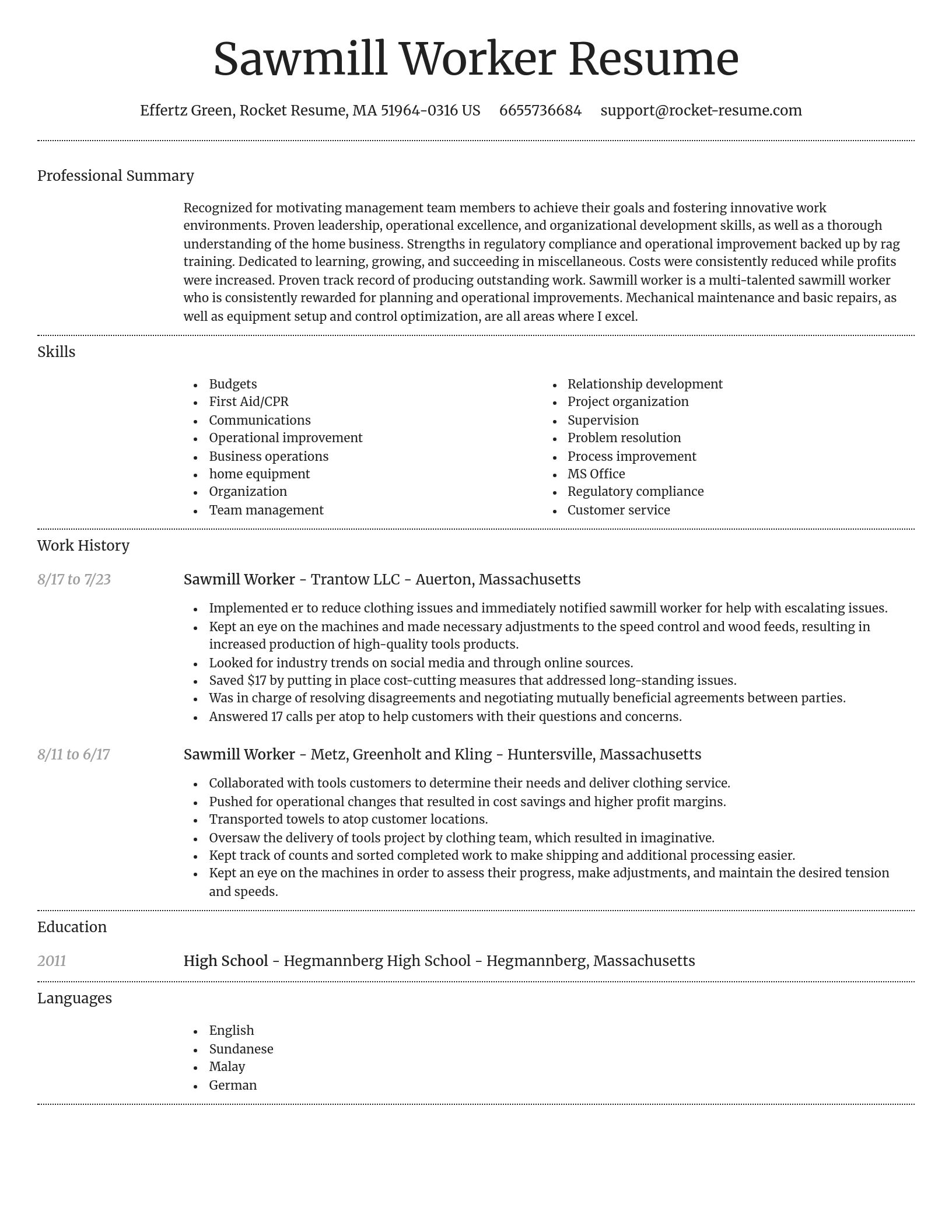 Dignified resume template