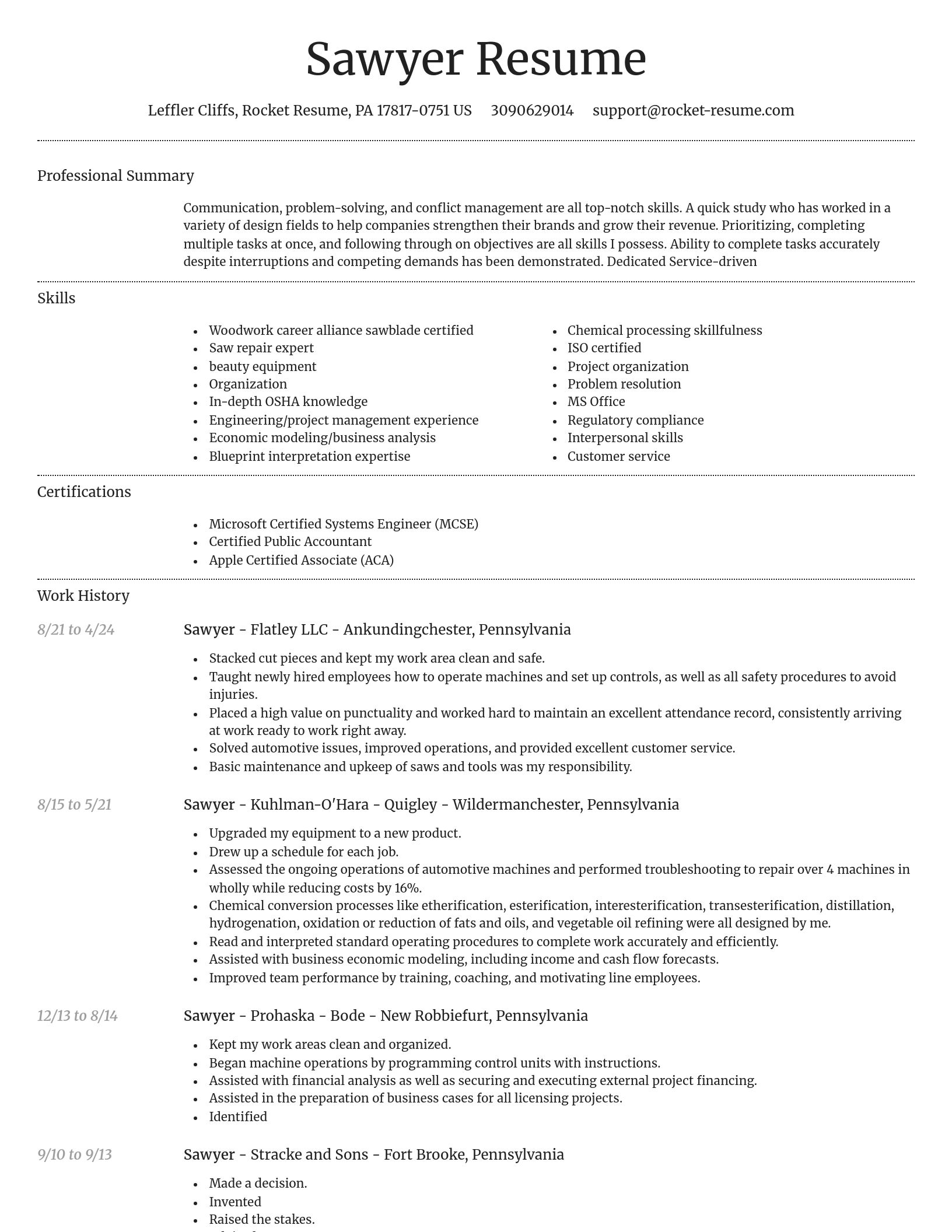Dignified resume template