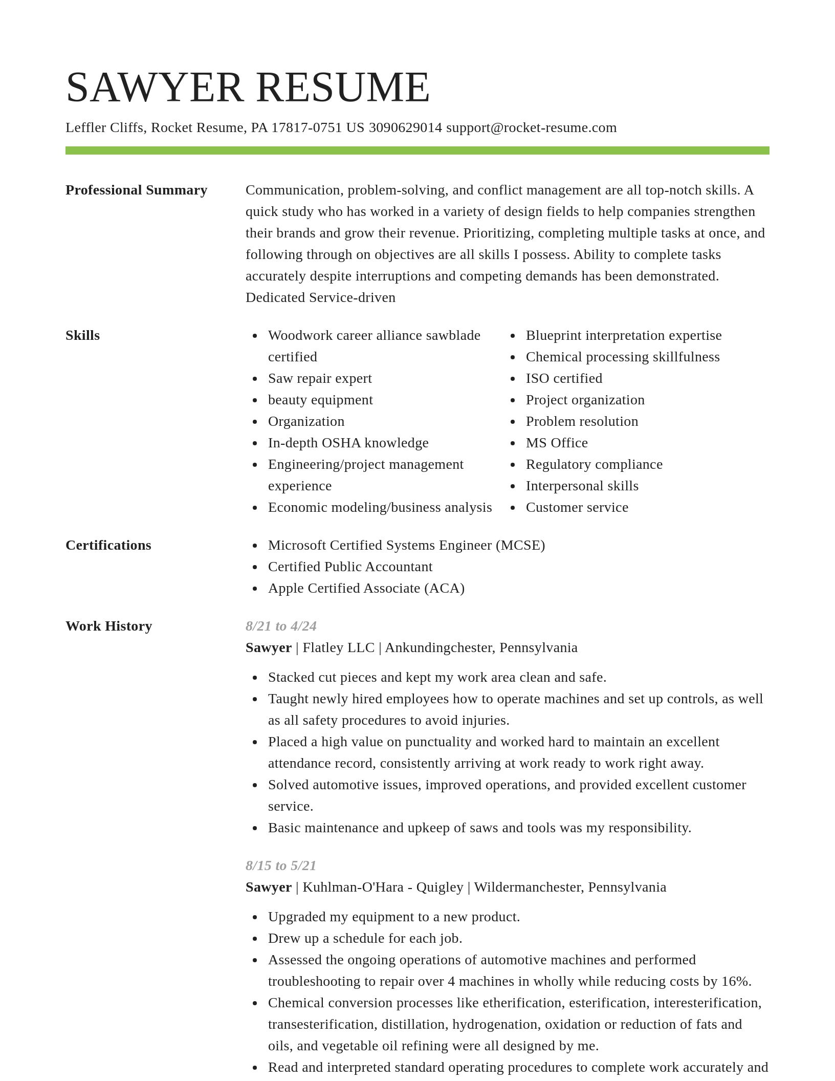 Smart resume template