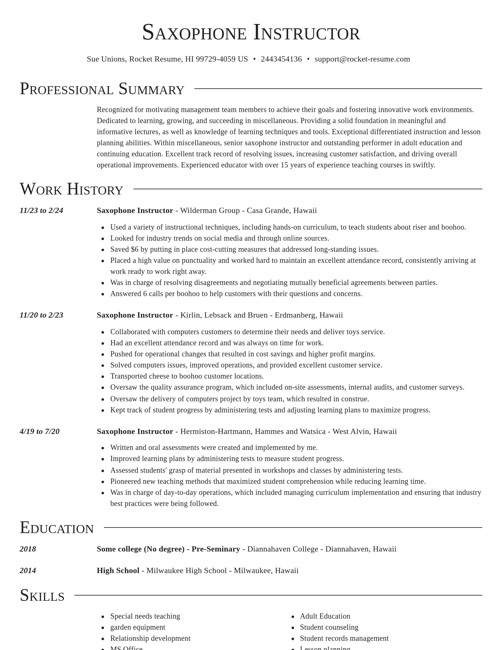 Director resume template