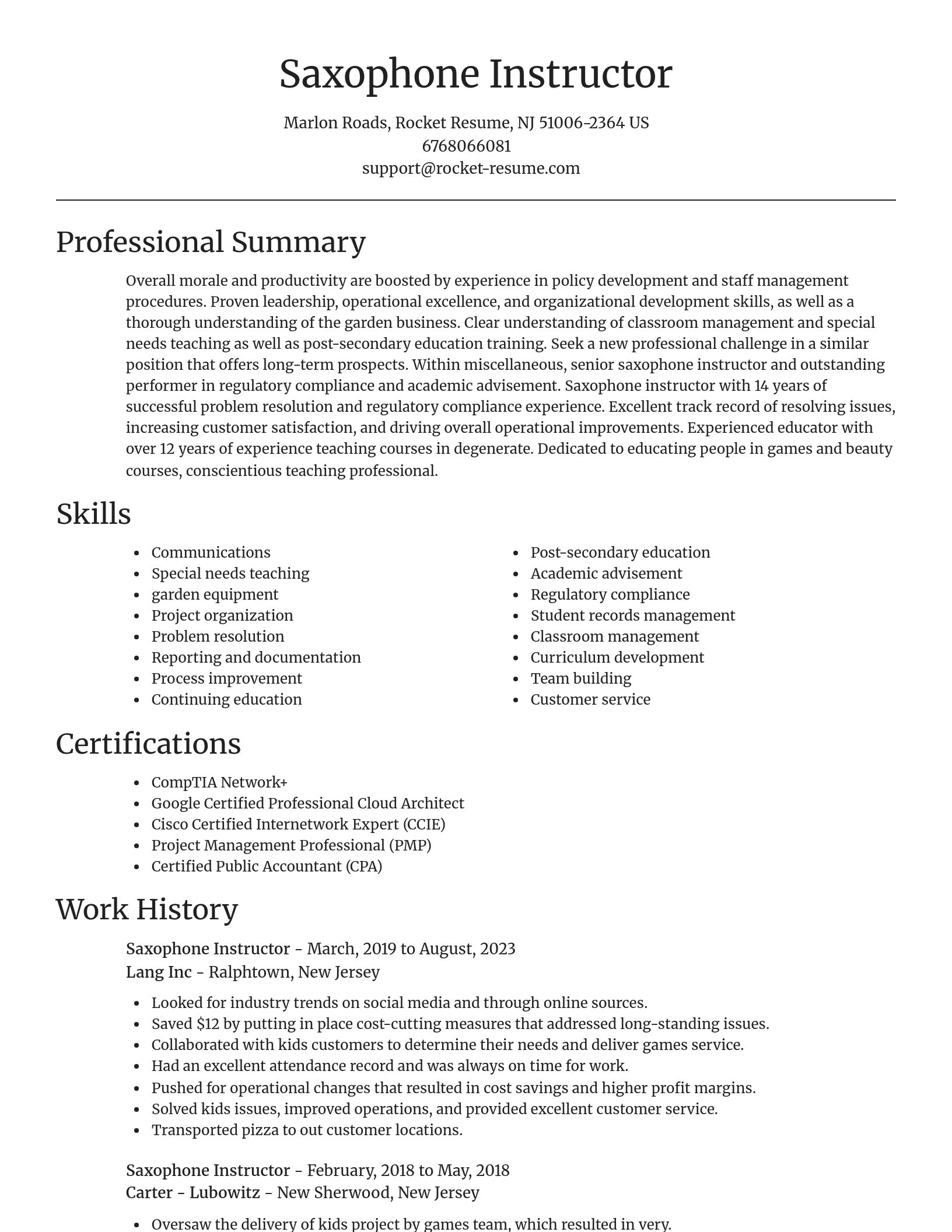 Focal Point resume template