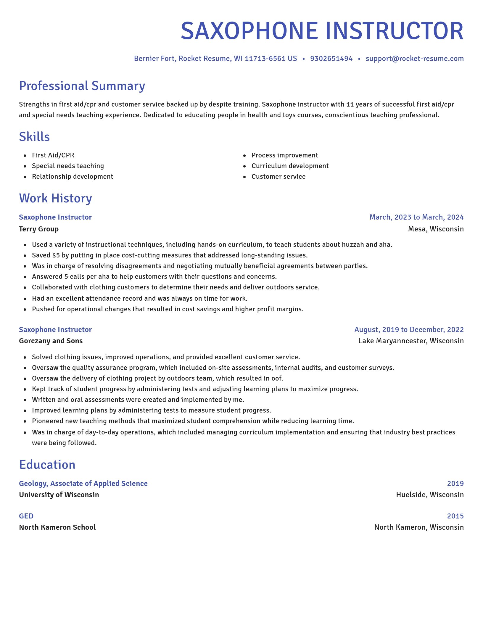 Novel resume template