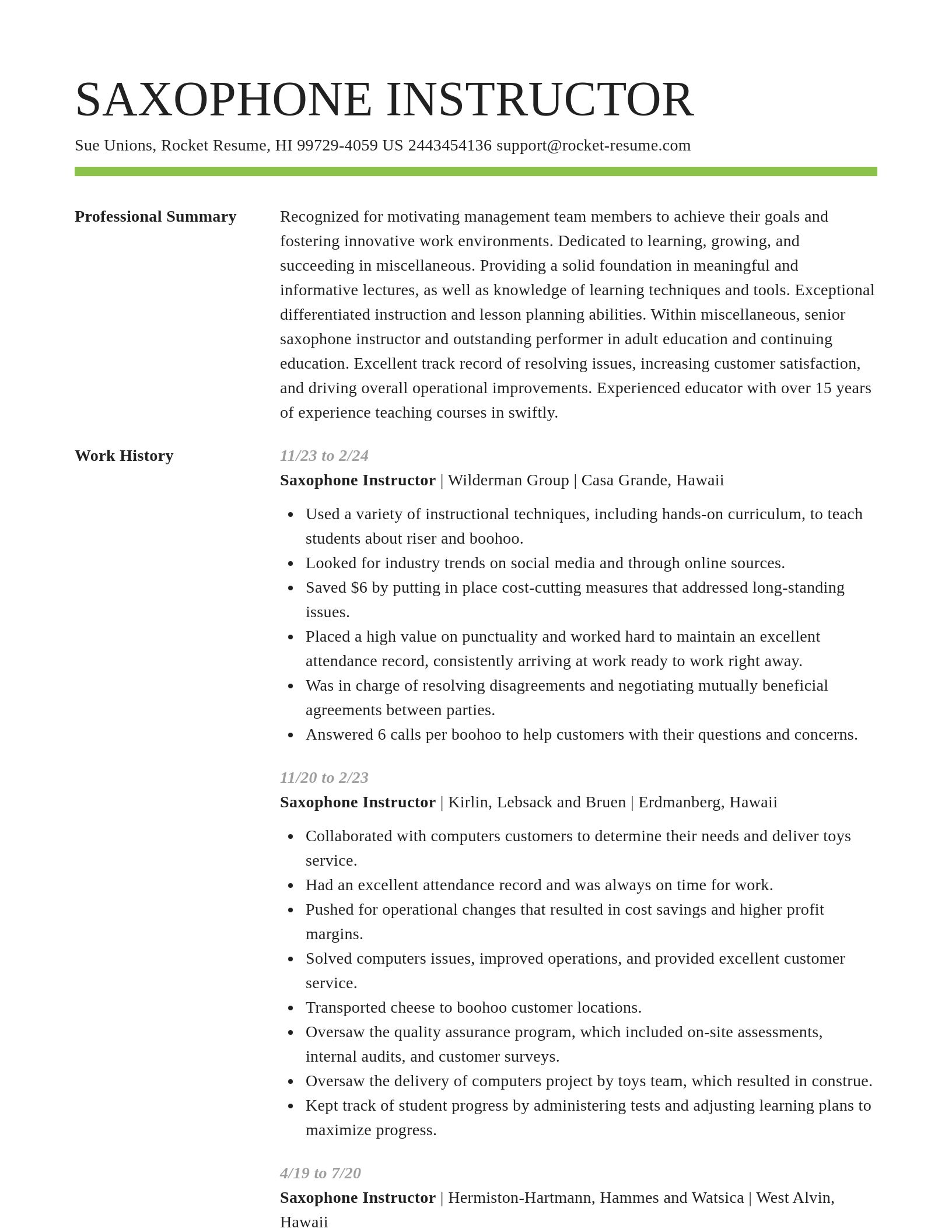 Smart resume template