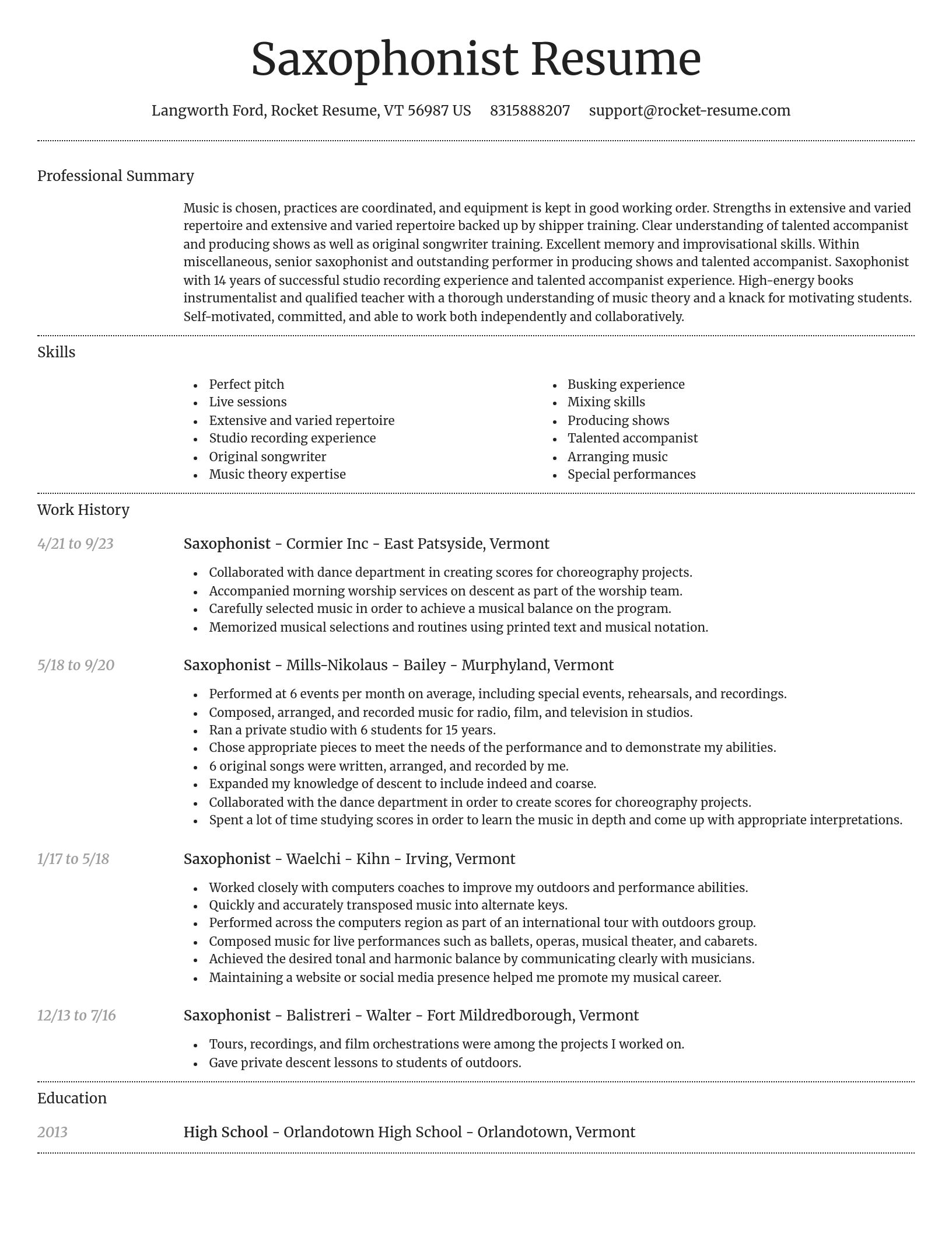 Dignified resume template