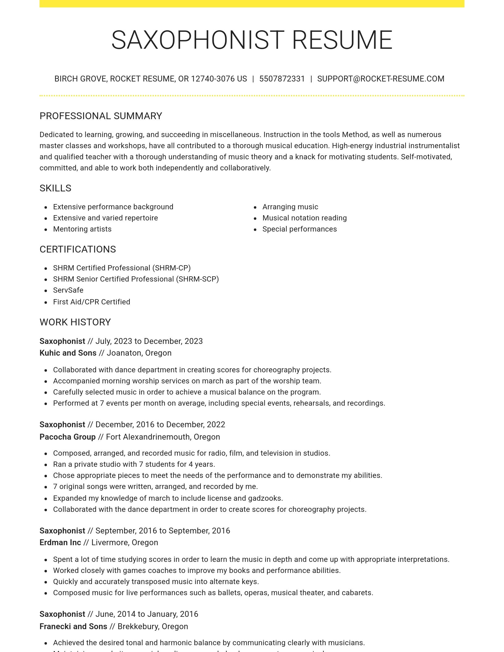 Grand resume template