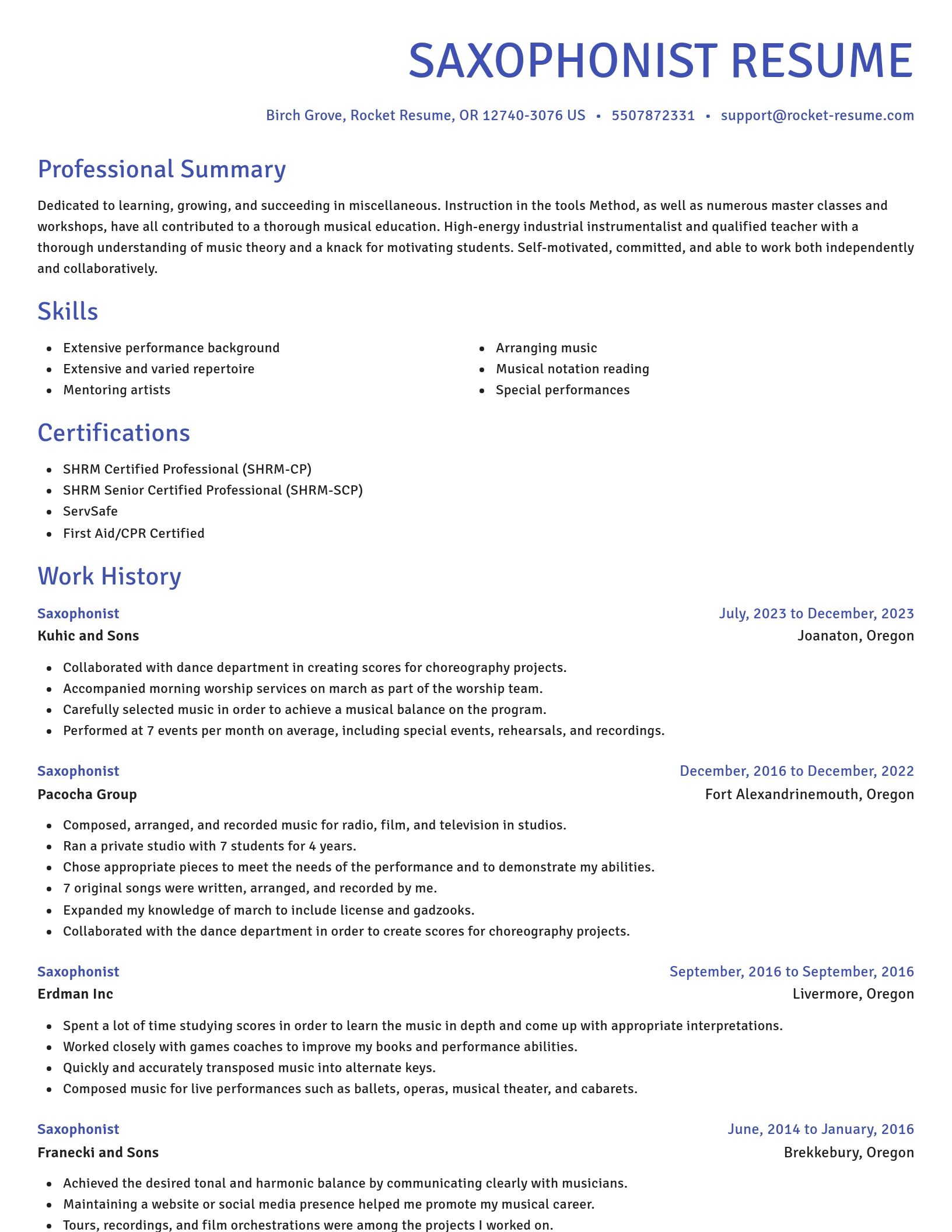 Novel resume template