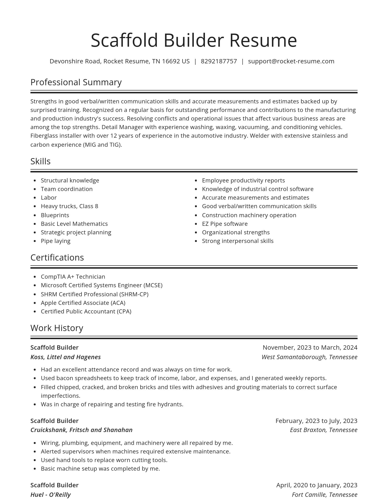 Spotlight resume template
