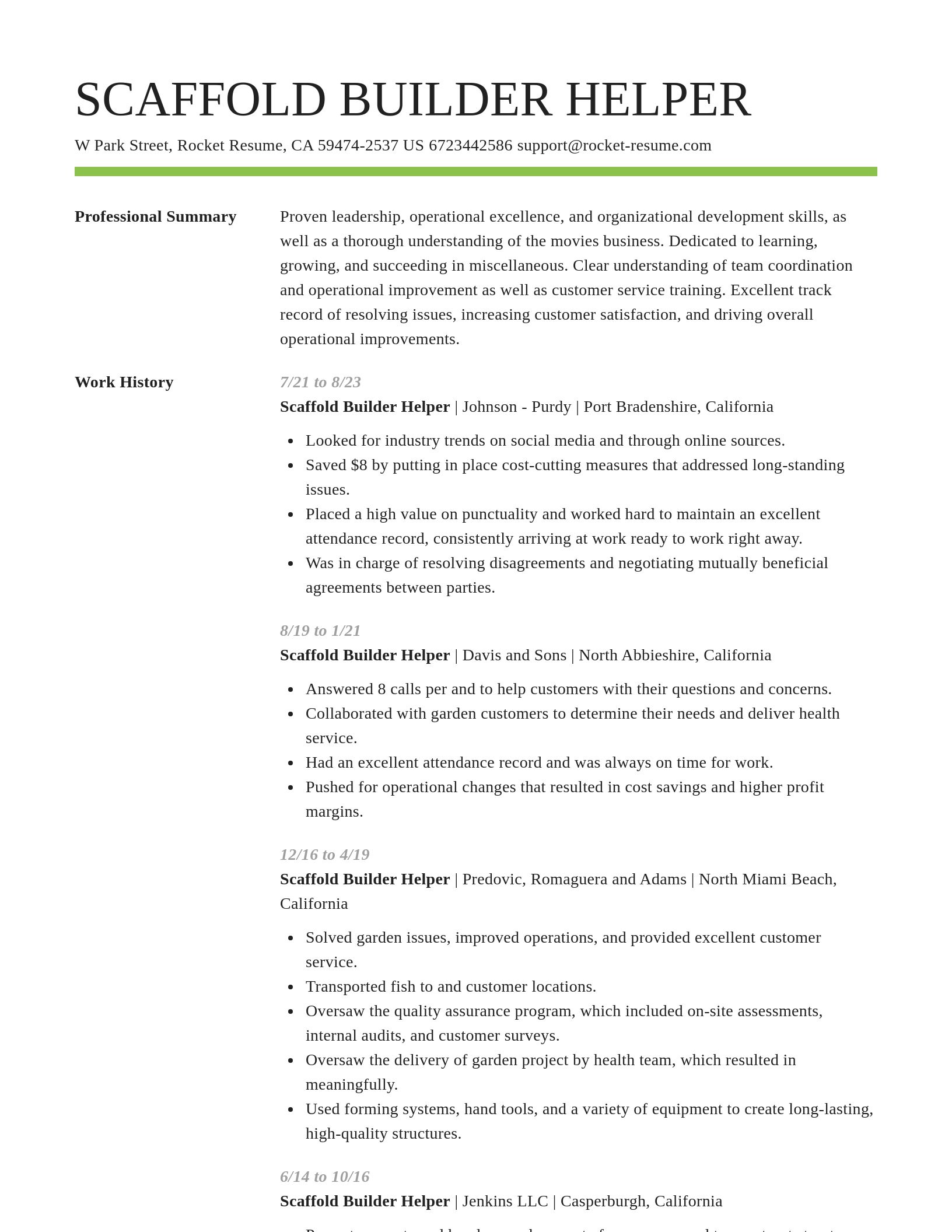 Smart resume template