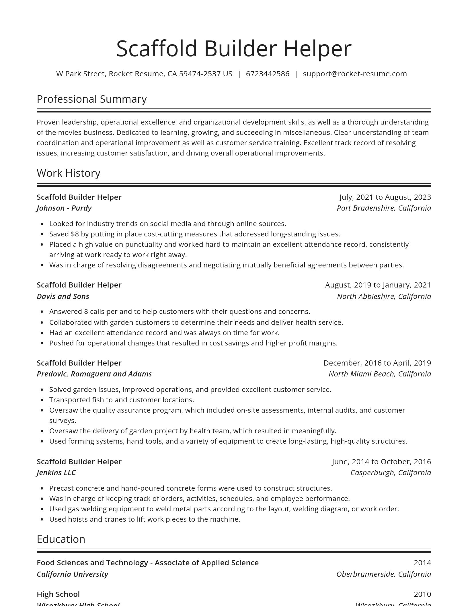 Spotlight resume template