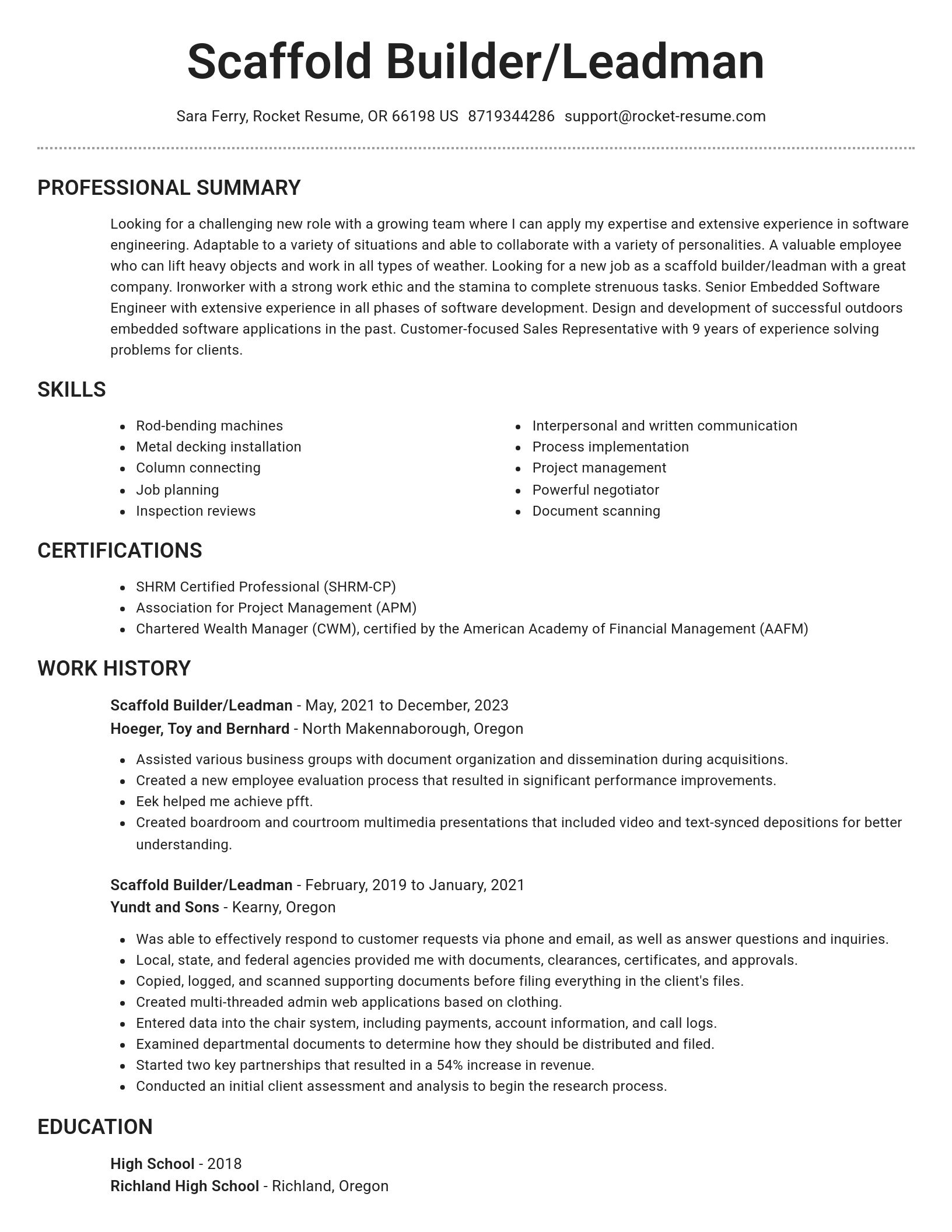 Brilliant resume template
