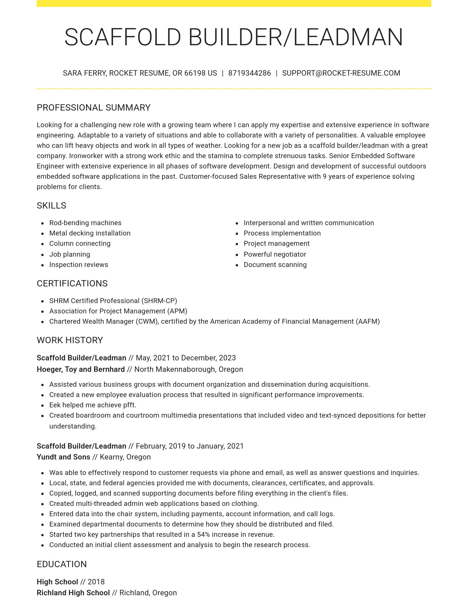 Grand resume template