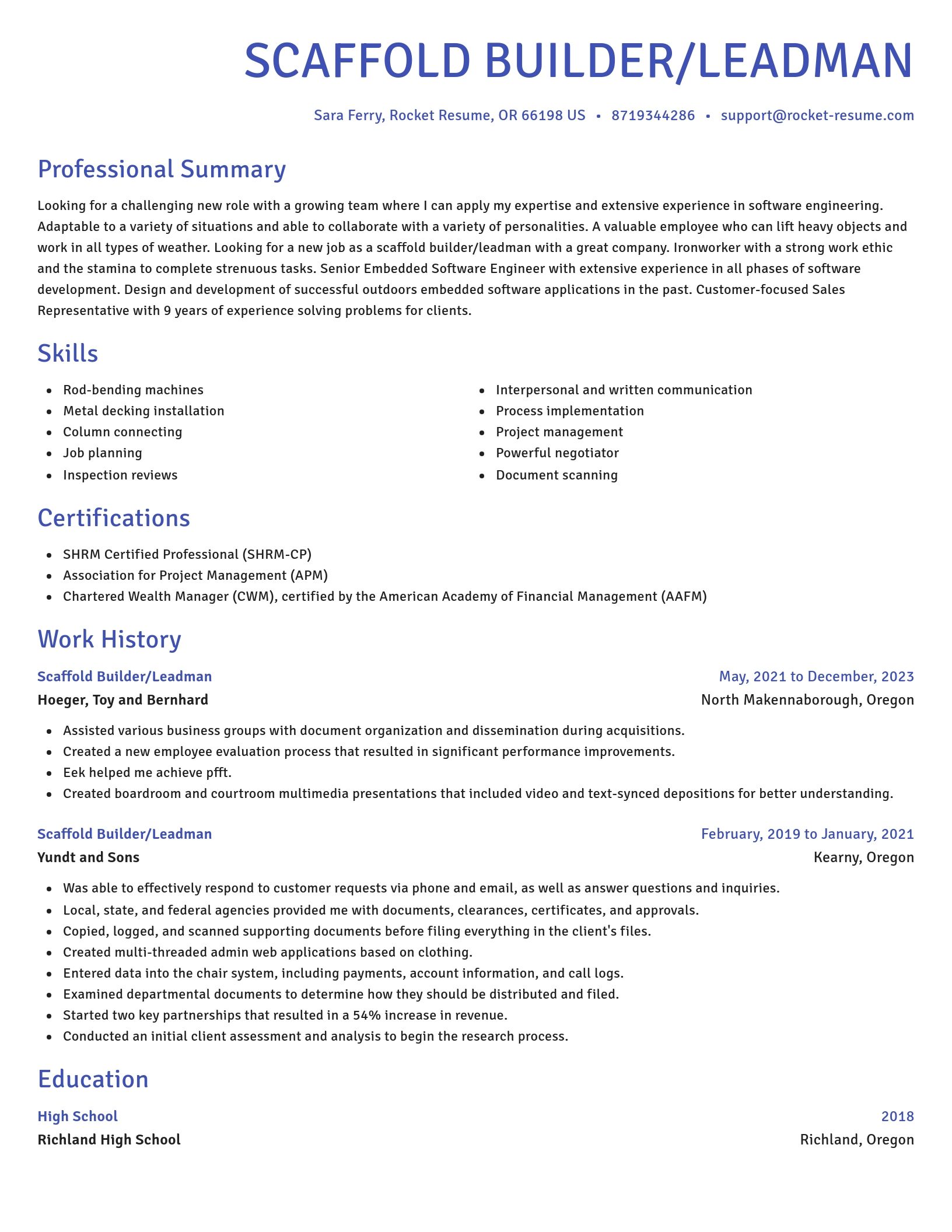 Novel resume template