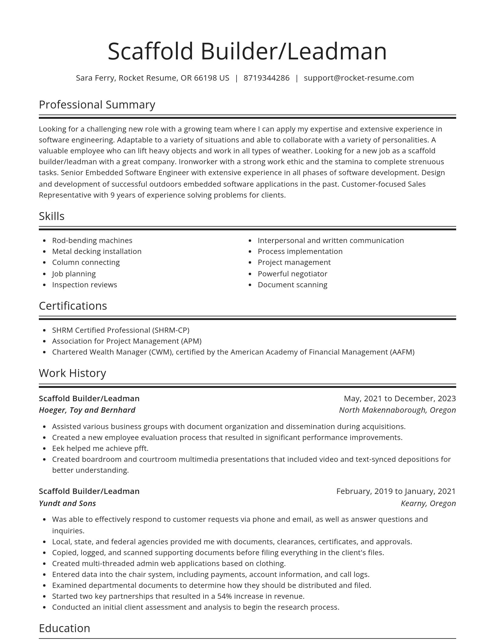 Spotlight resume template