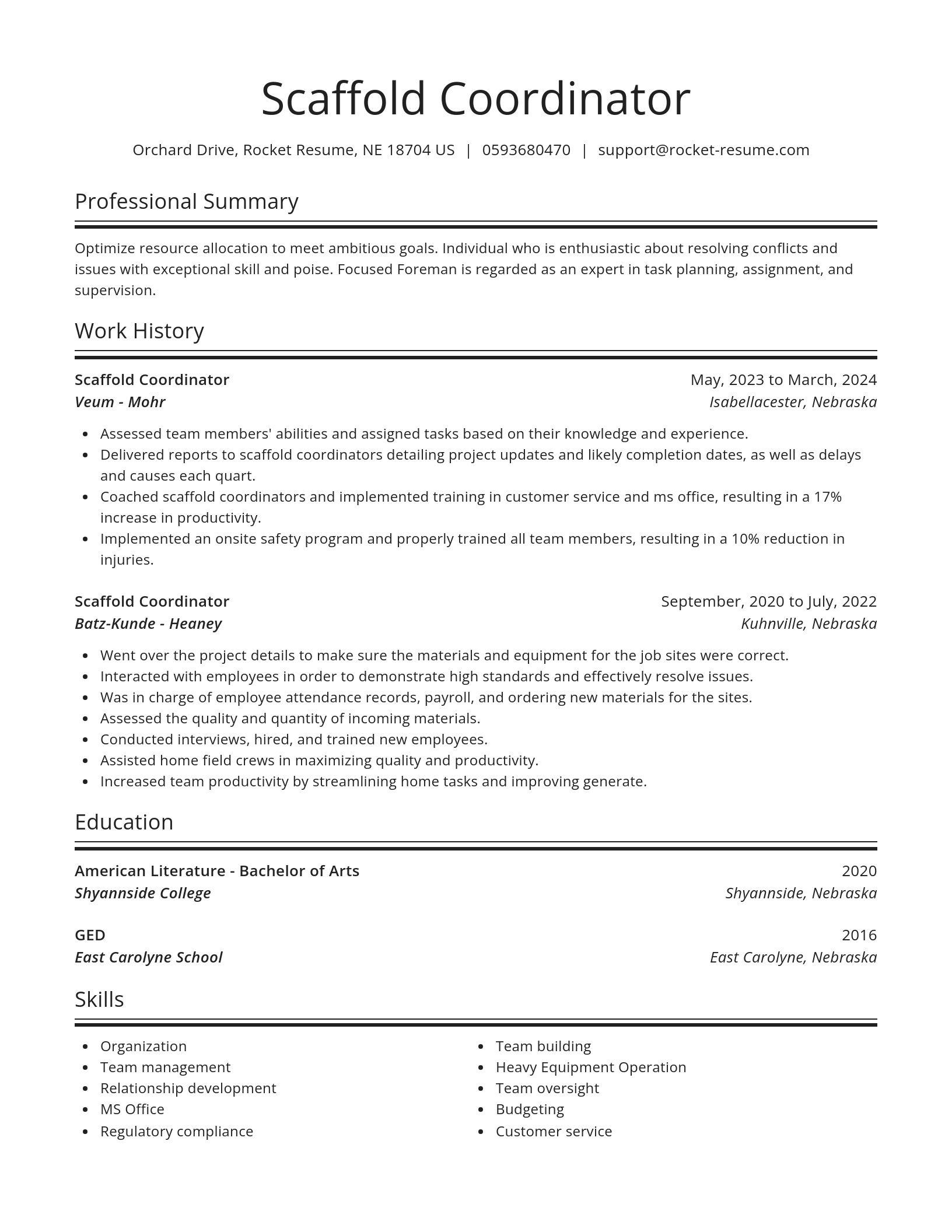 Spotlight resume template