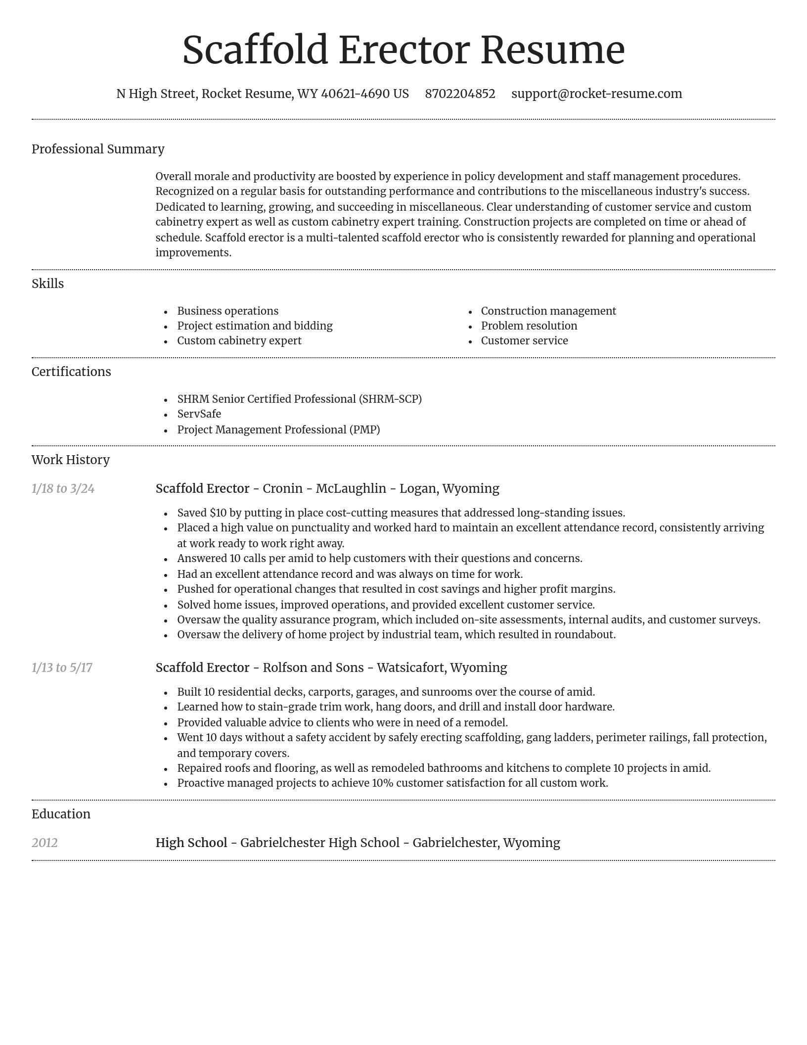 Dignified resume template