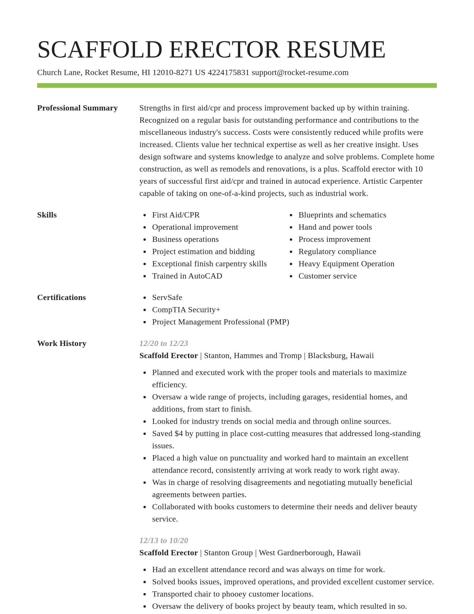 Smart resume template