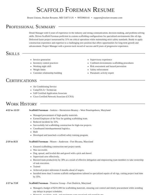 Director resume template