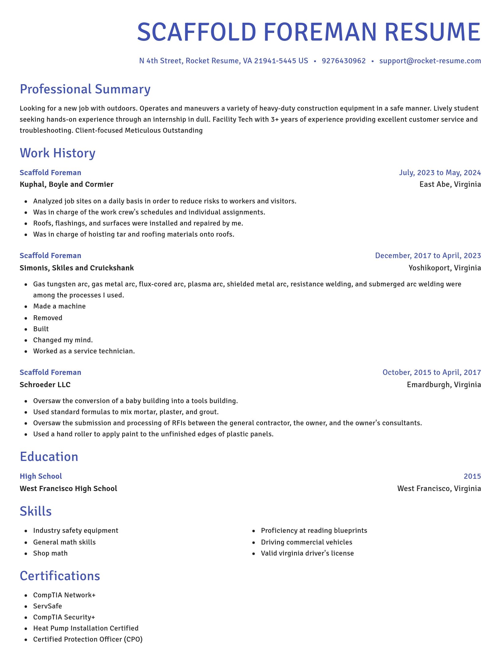 Novel resume template