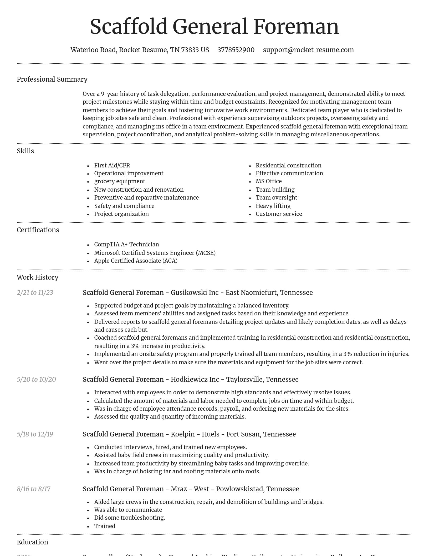 Dignified resume template