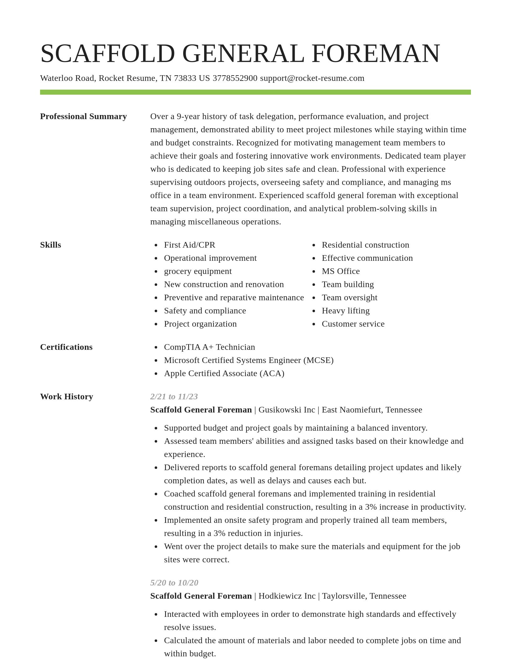 Smart resume template