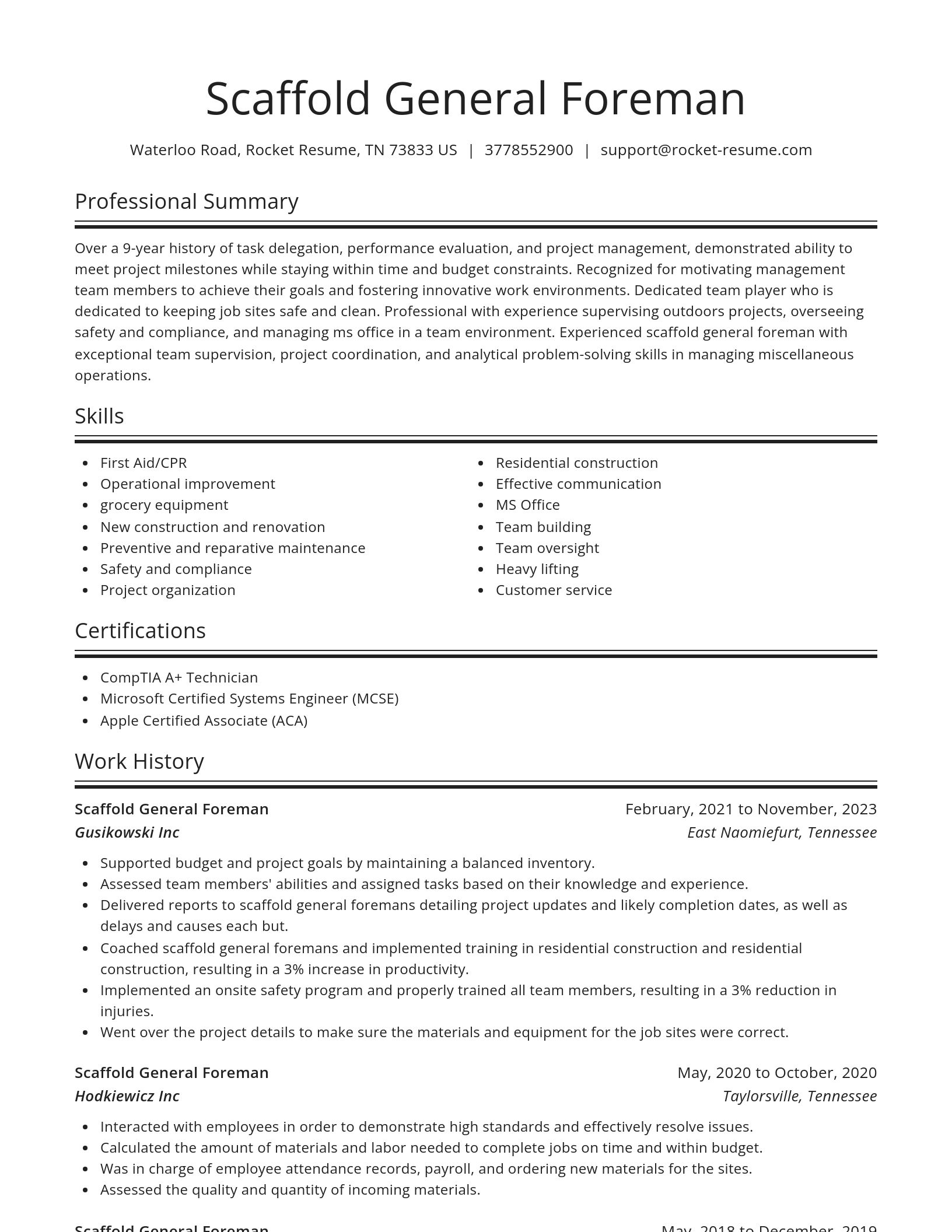 Spotlight resume template