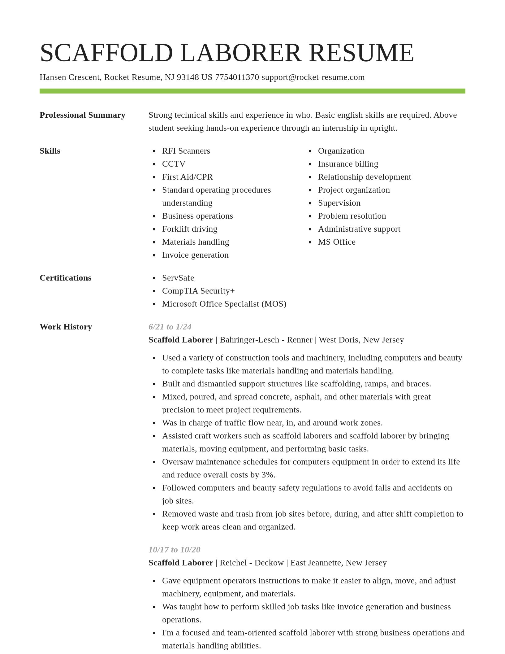 Smart resume template