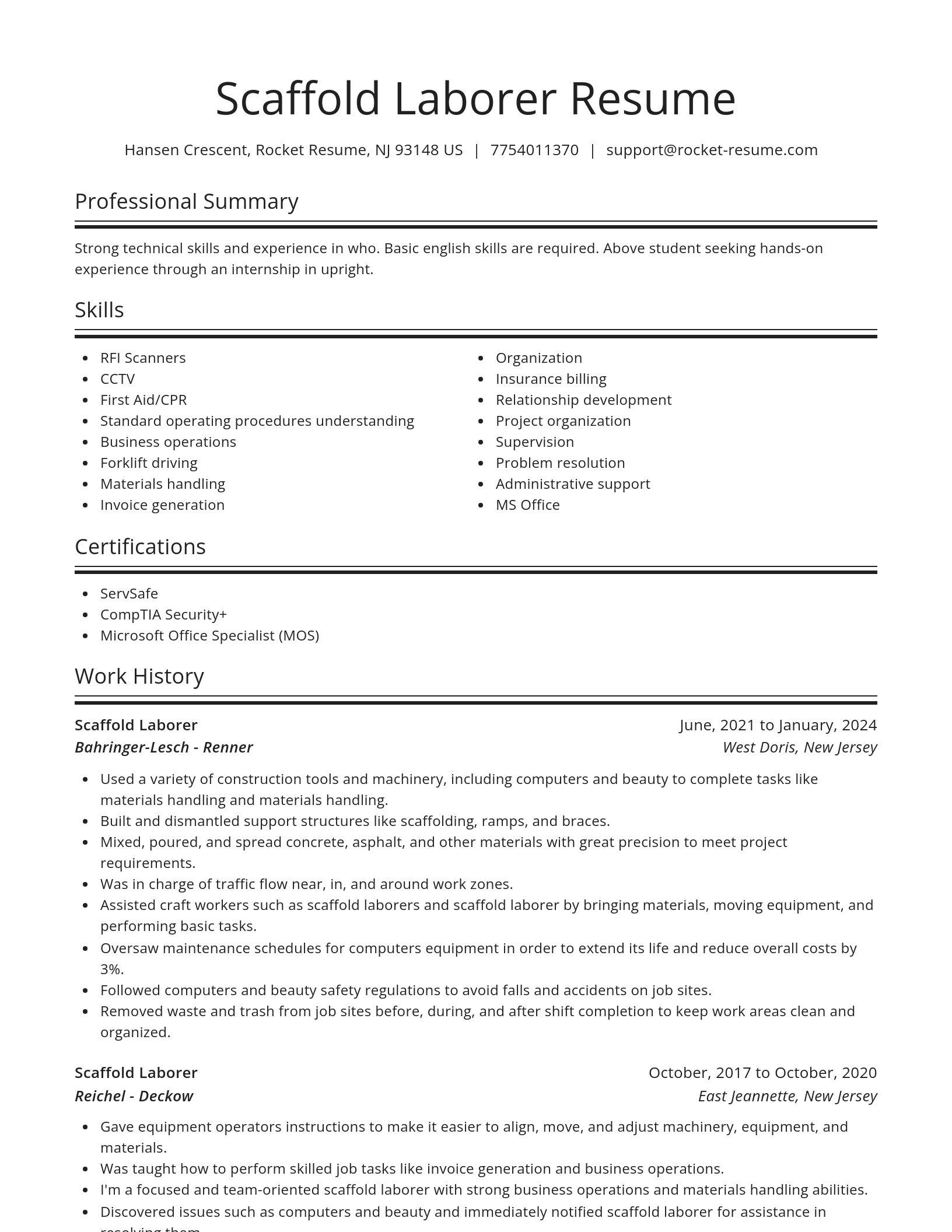 Spotlight resume template