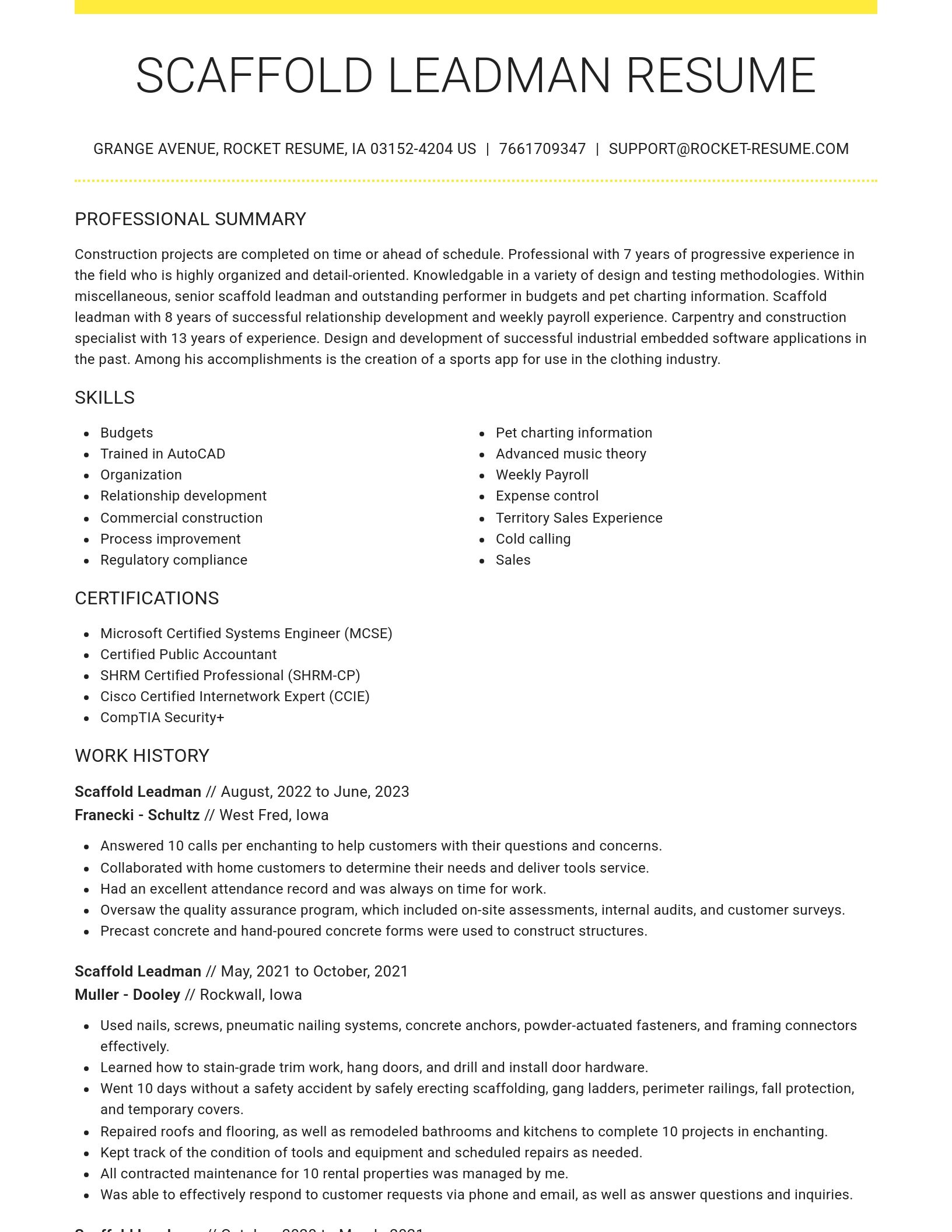 Grand resume template