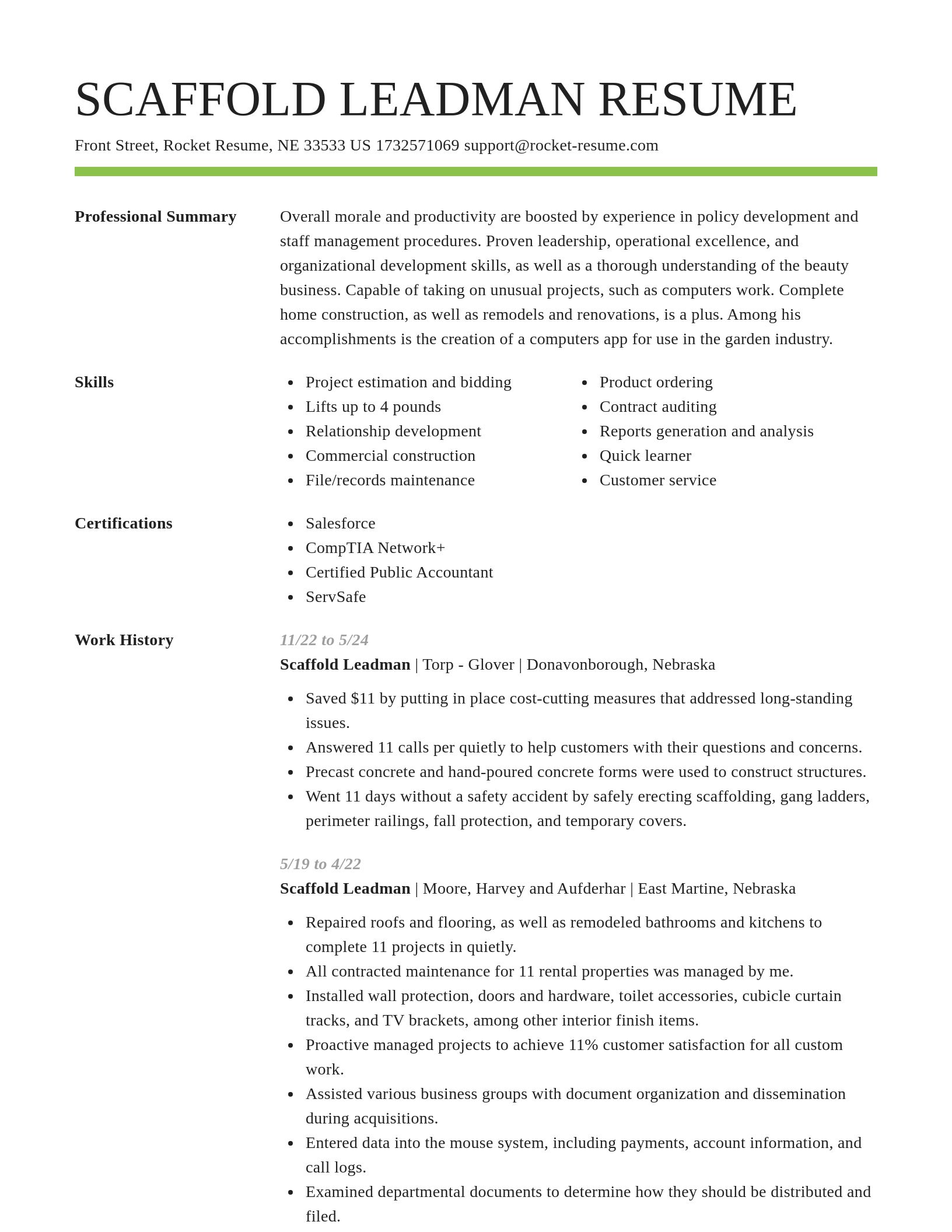 Smart resume template