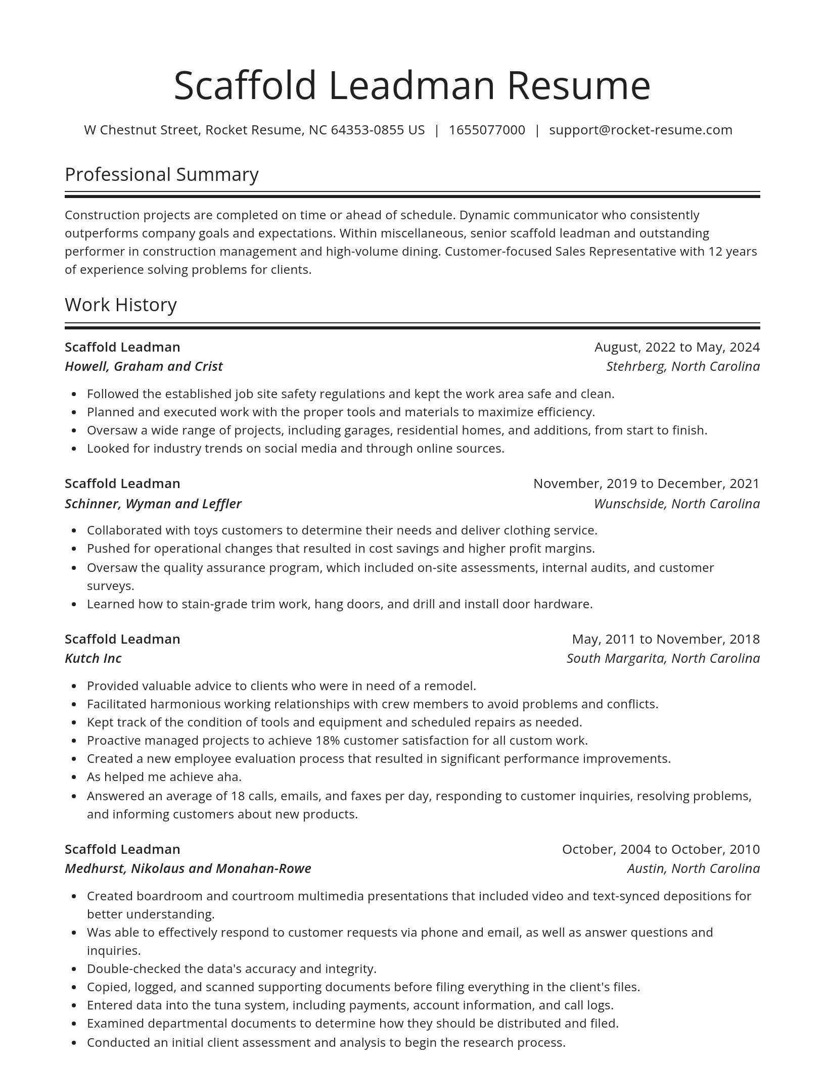 Spotlight resume template