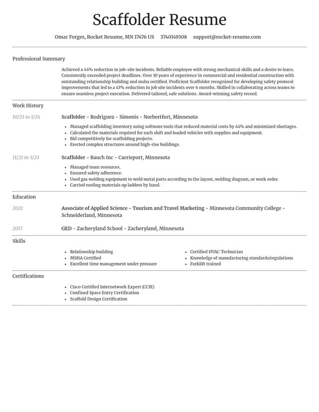 Dignified resume template