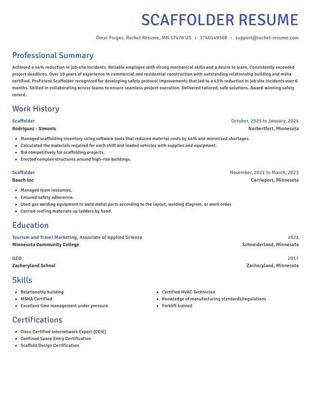 Novel resume template