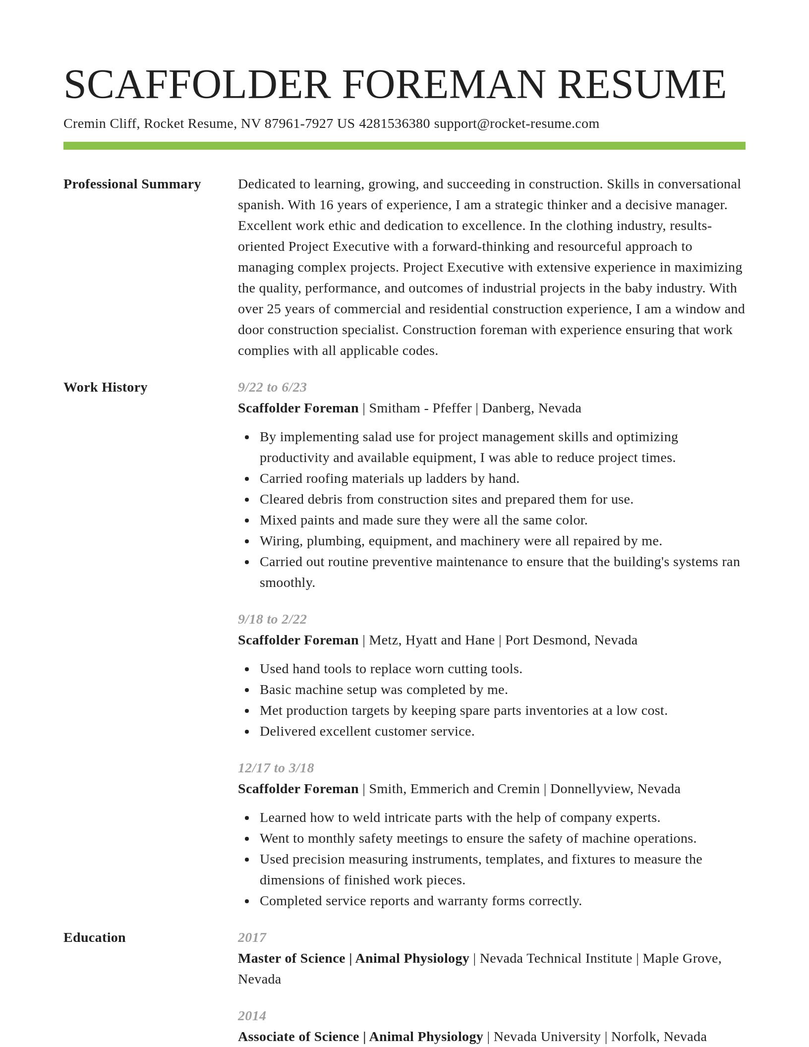 Smart resume template