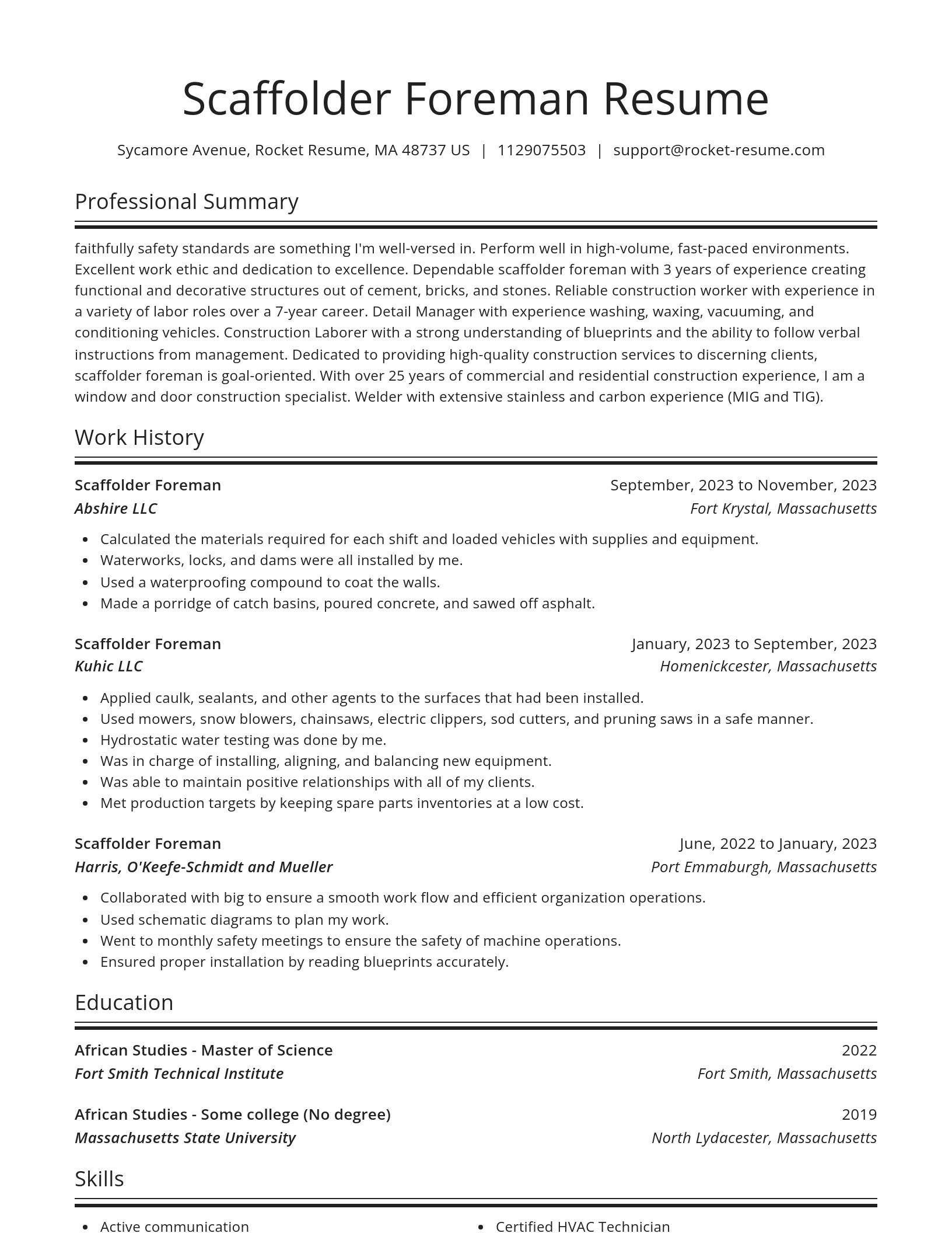 Spotlight resume template