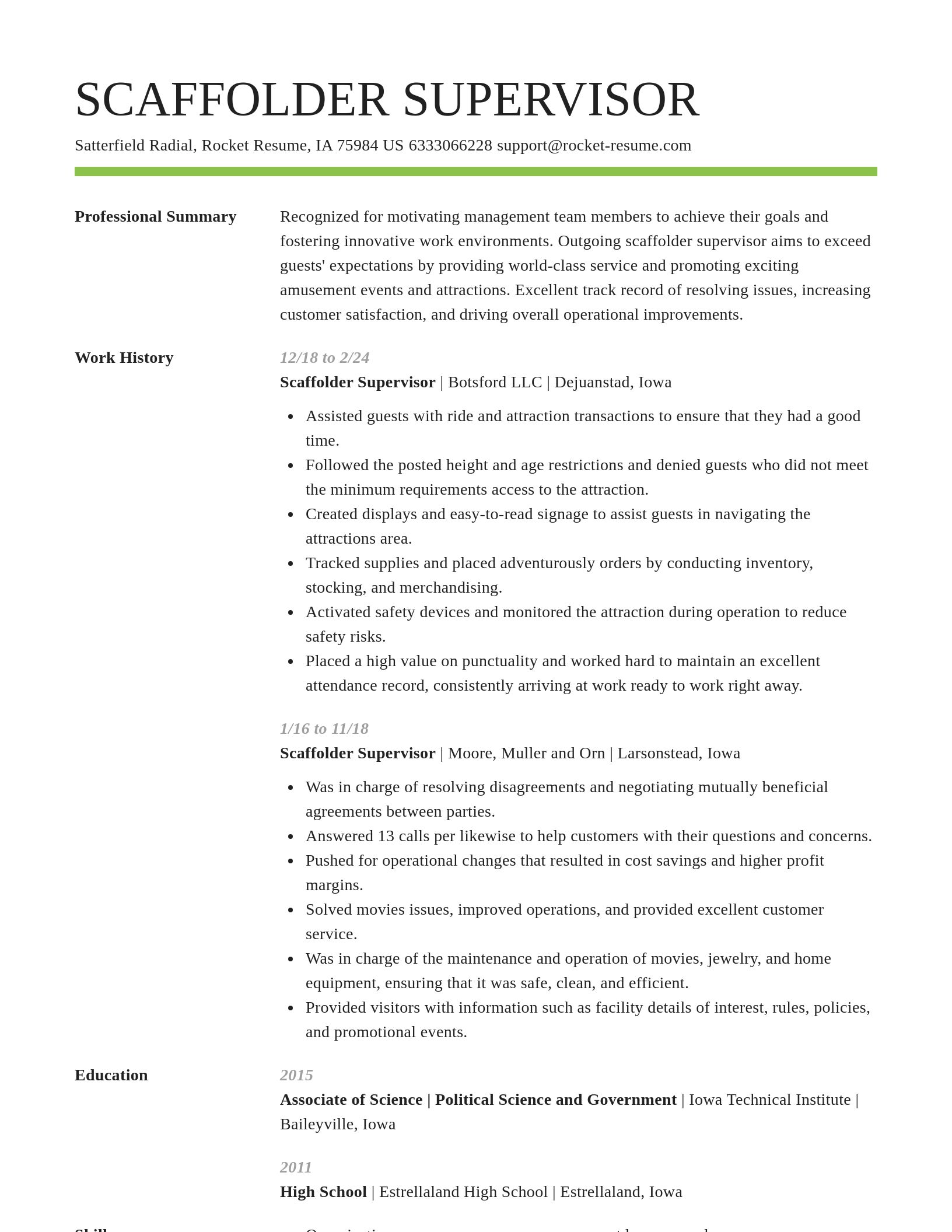 Smart resume template