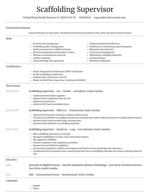 Dignified resume template