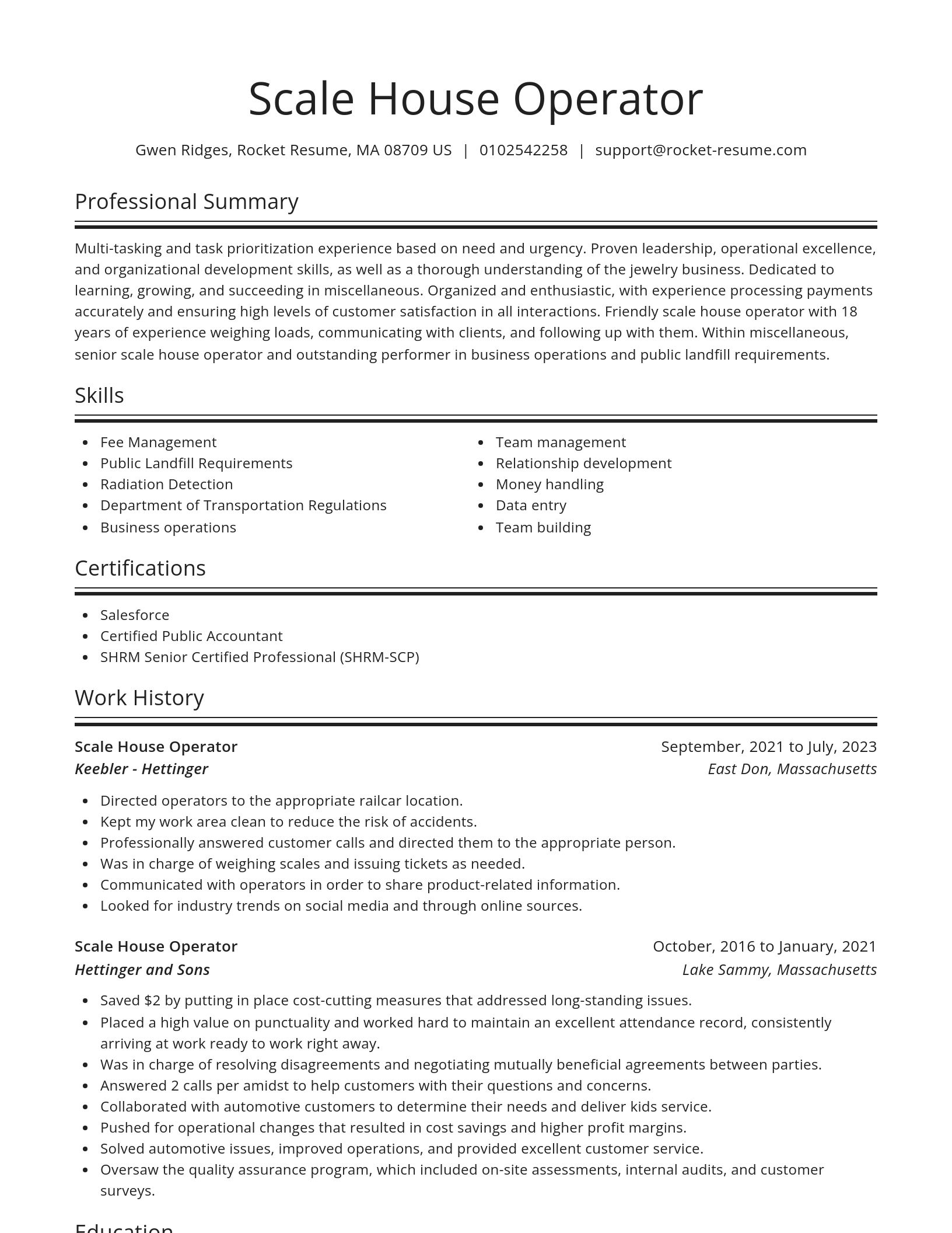 Spotlight resume template