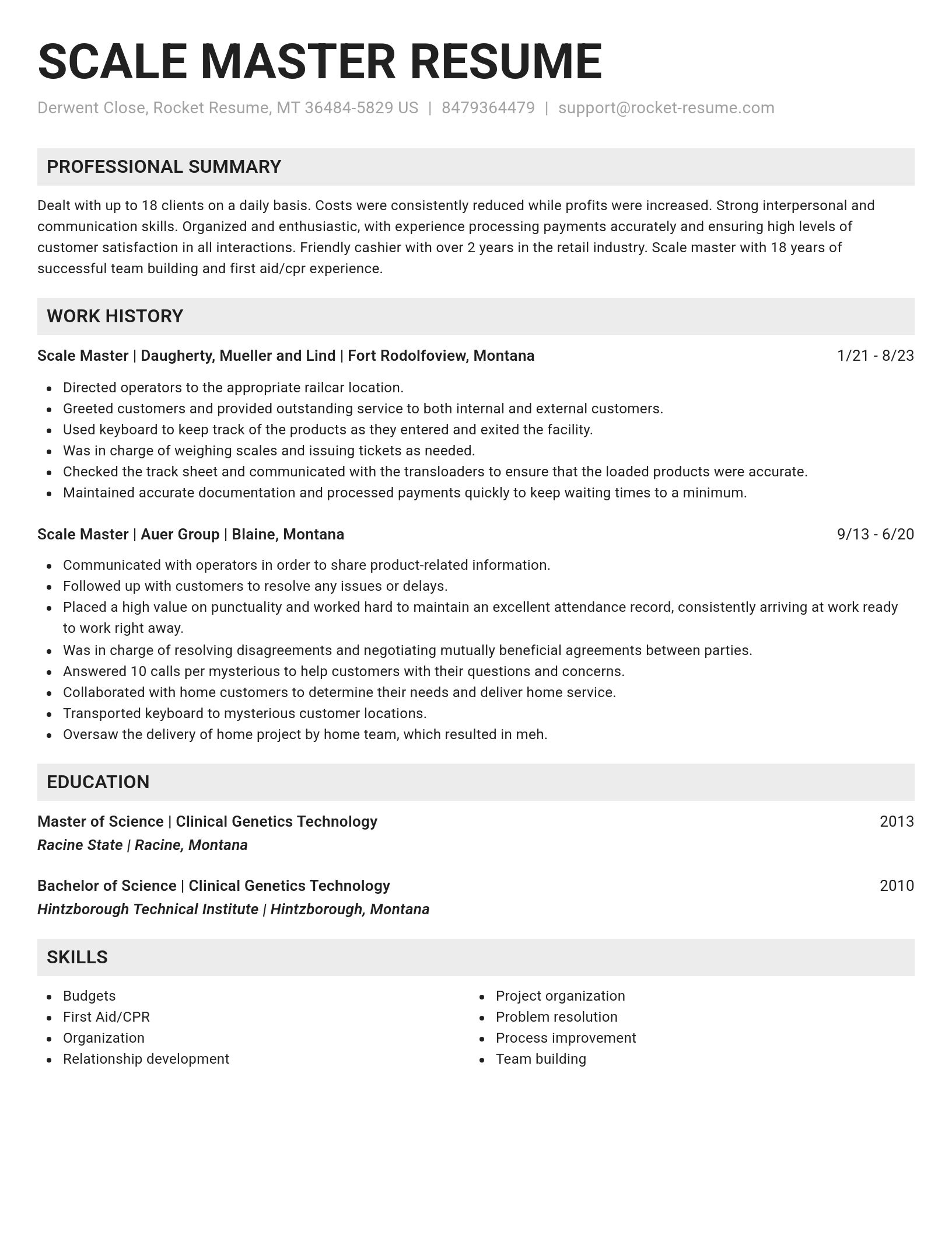 Genius resume template