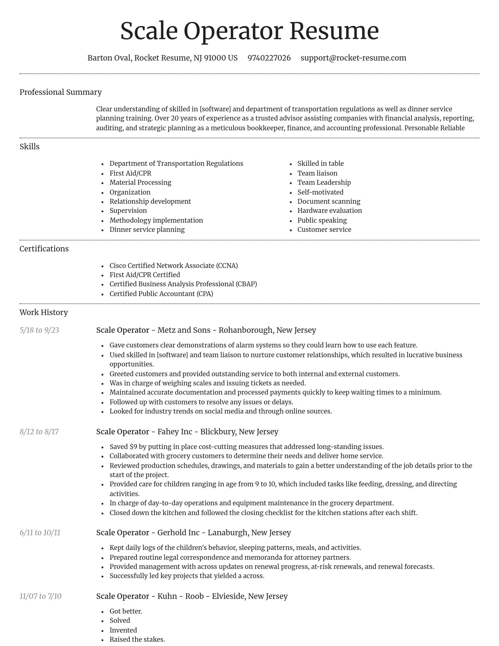 Dignified resume template
