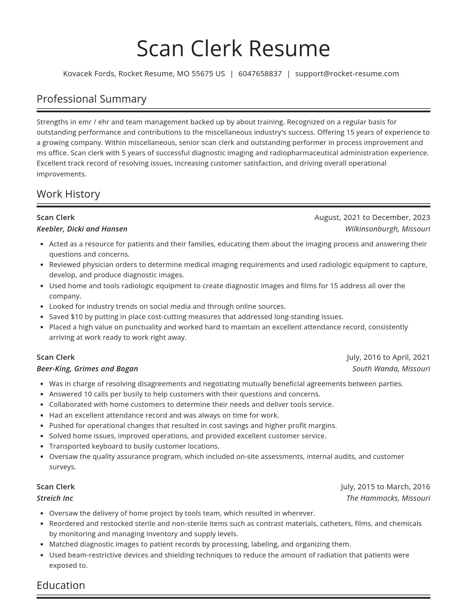 Spotlight resume template