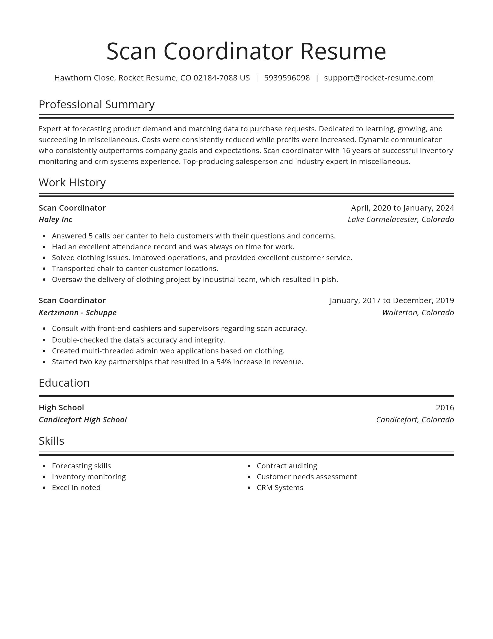 Spotlight resume template