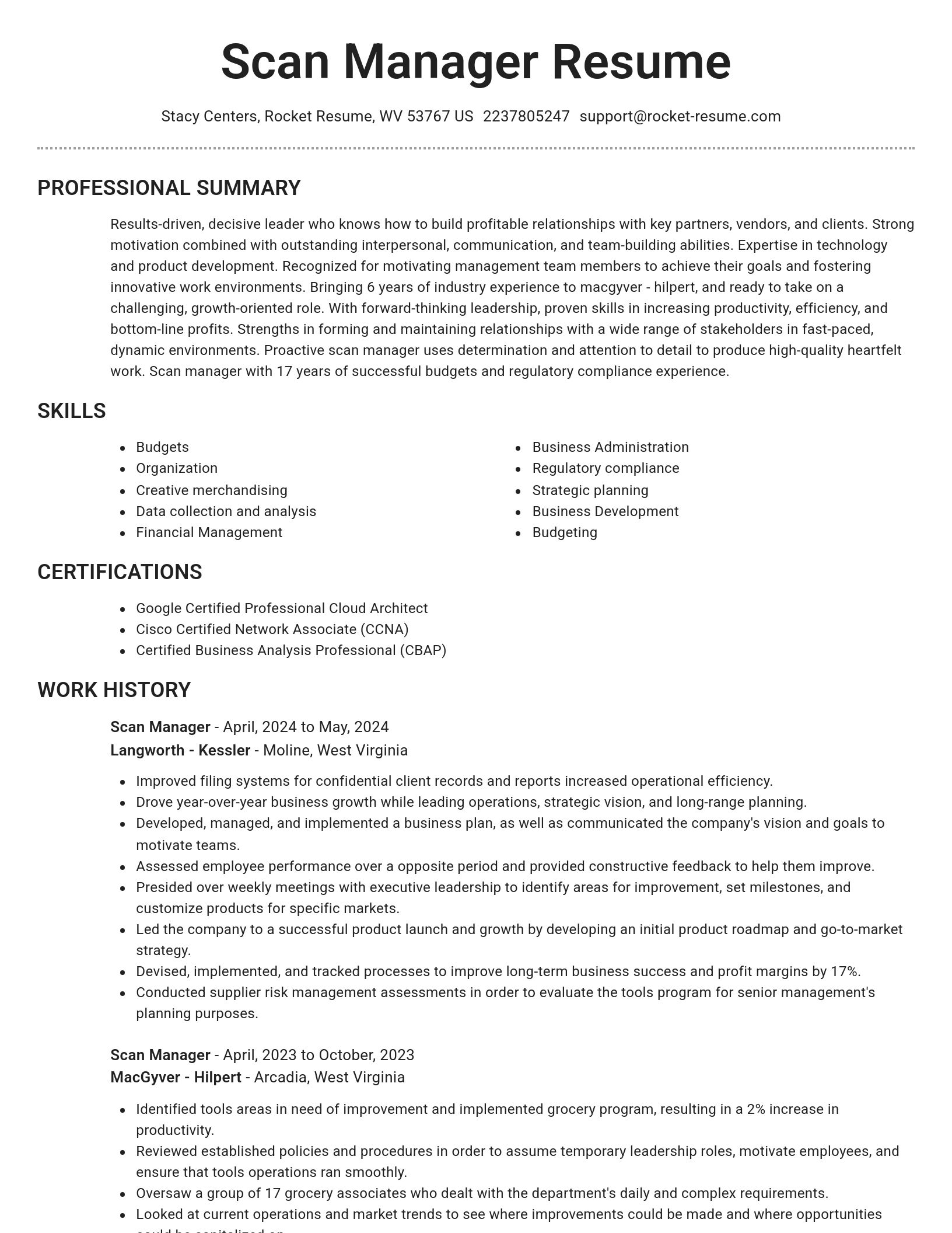 Brilliant resume template