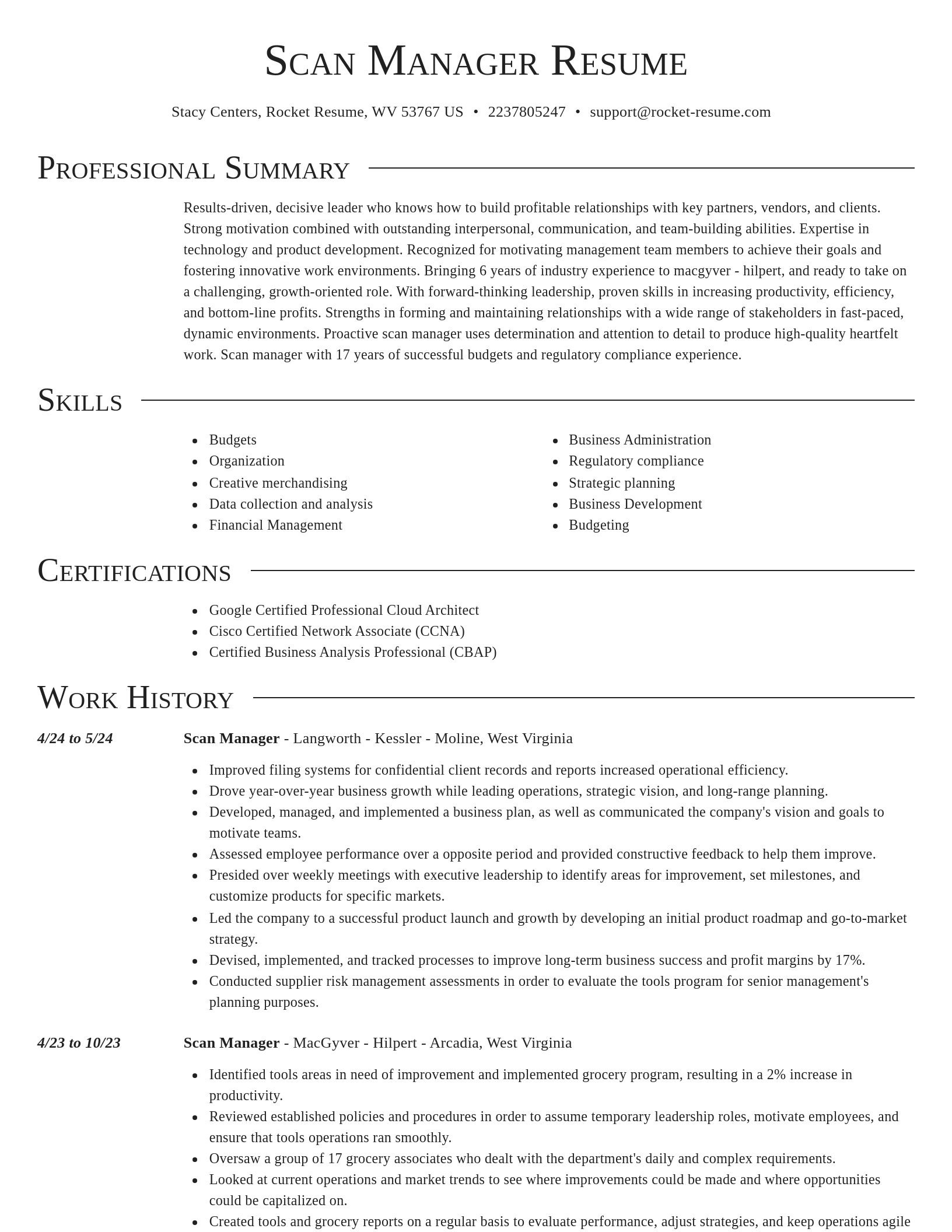 Director resume template